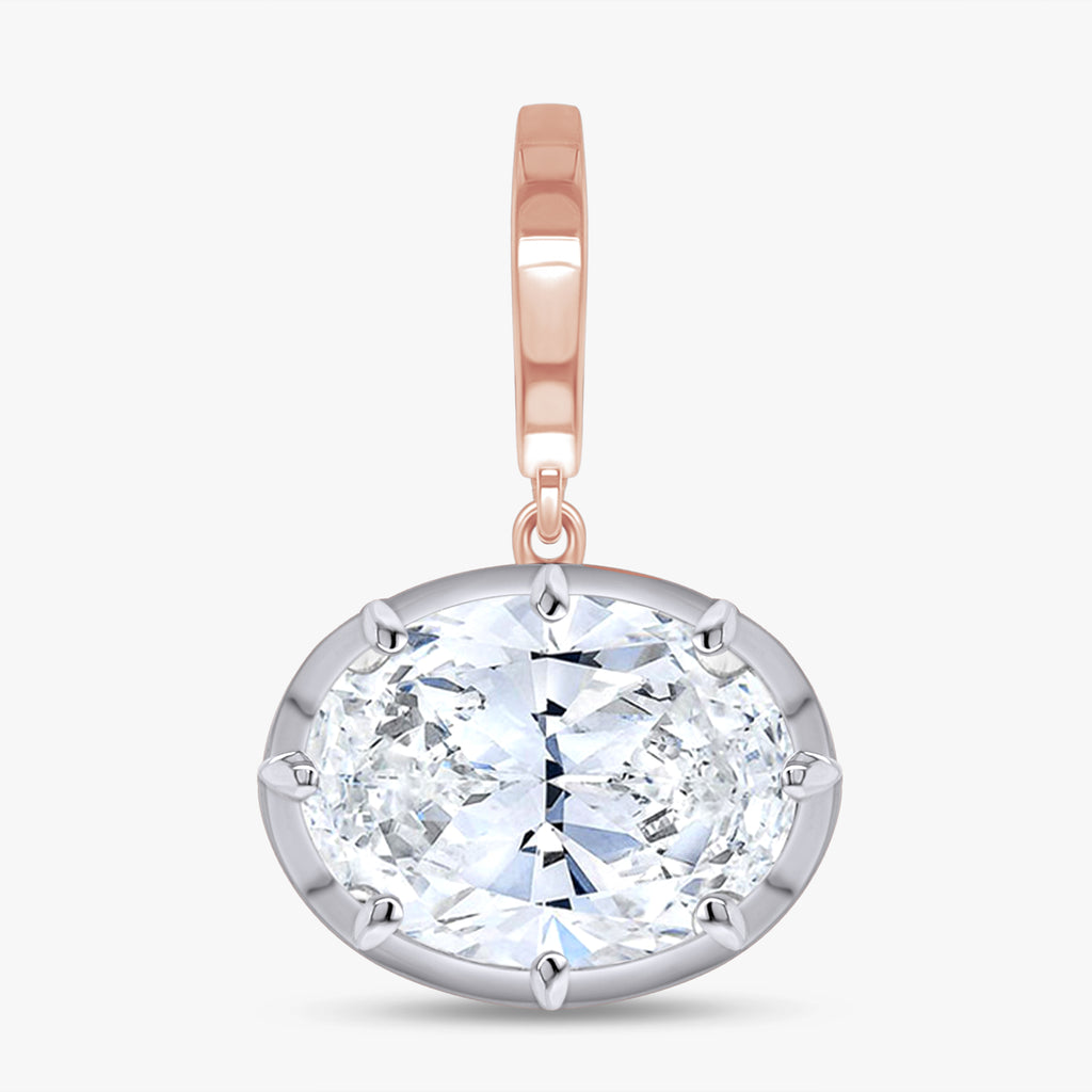 2.90 Carat Oval Cut Lab Grown Diamond Solitaire Pendant Necklace