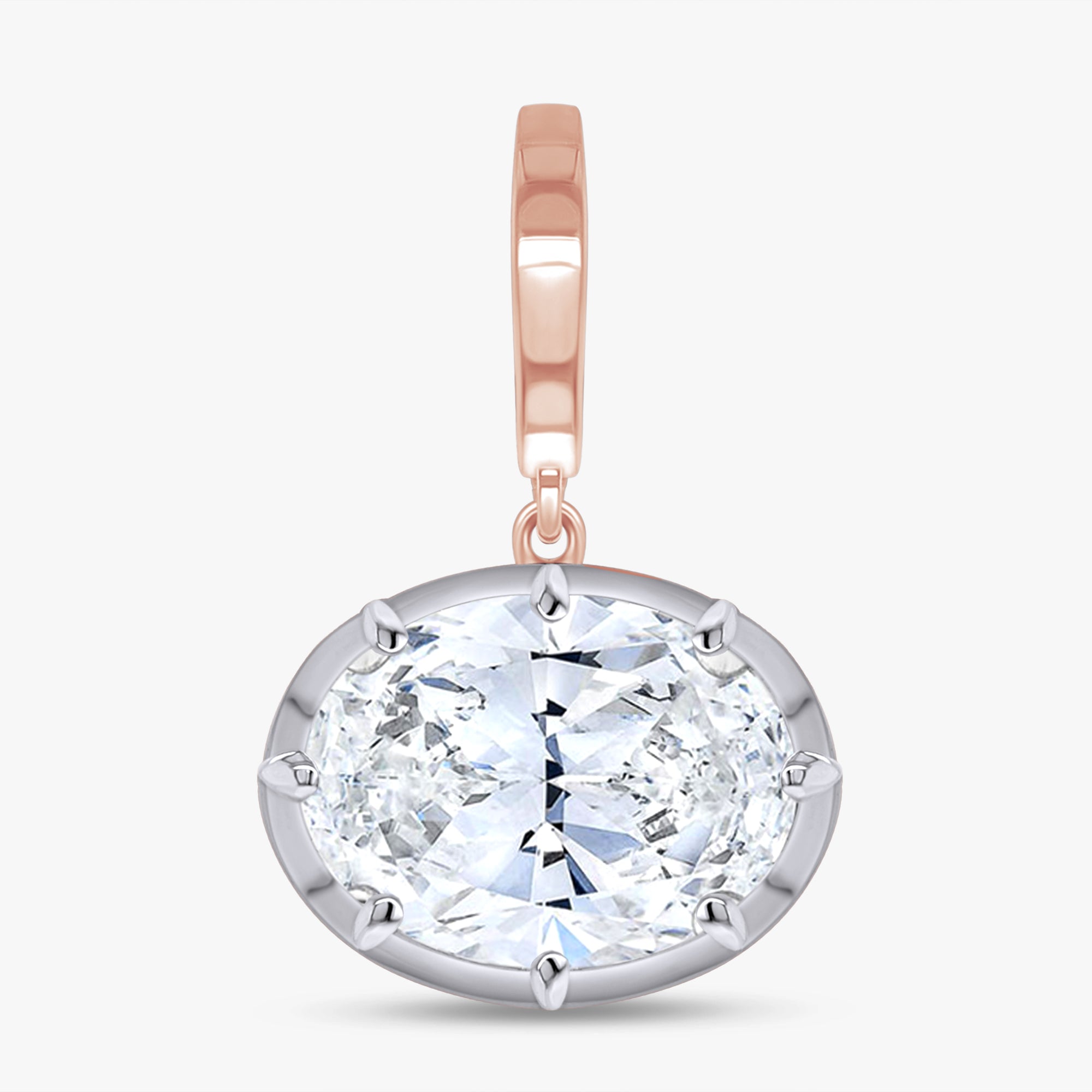 2.90 Carat Oval Cut Lab Grown Diamond Solitaire Pendant Necklace