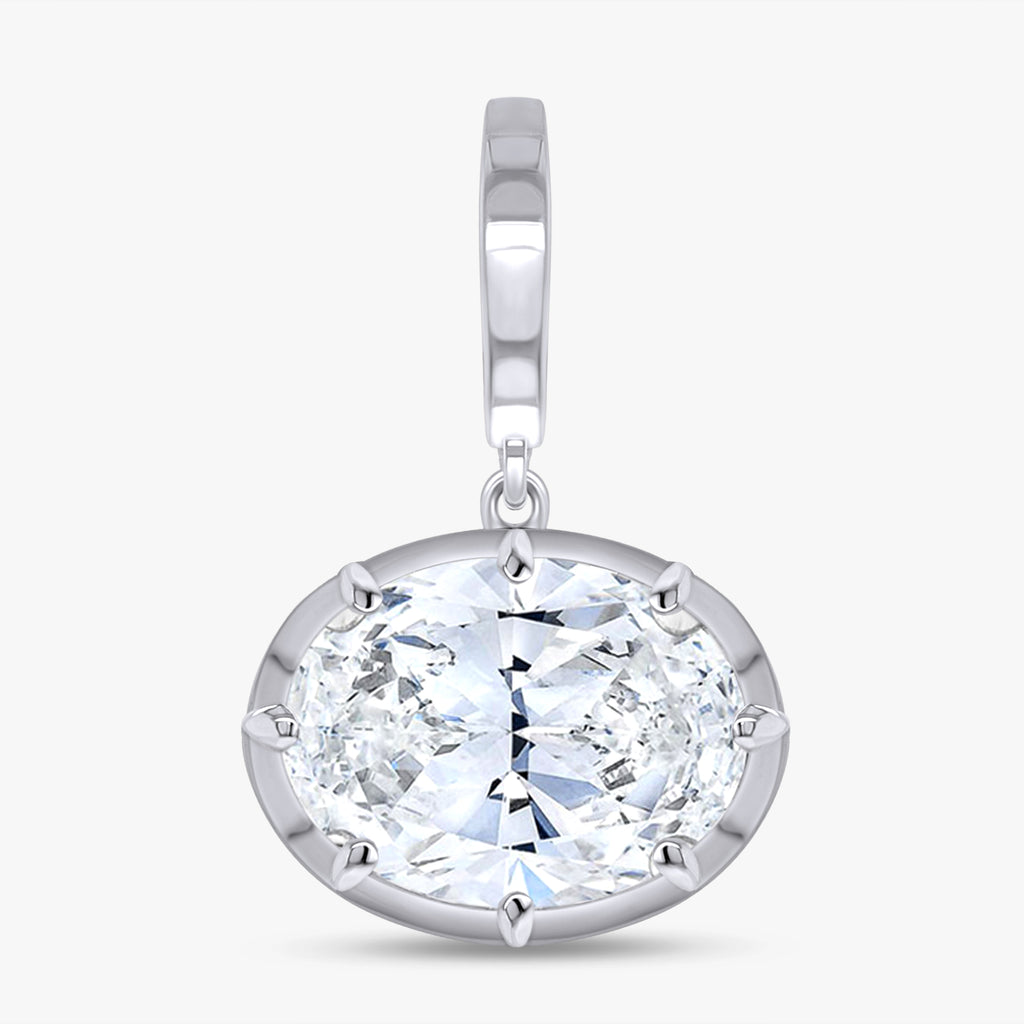2.90 Carat Oval Cut Lab Grown Diamond Solitaire Pendant Necklace