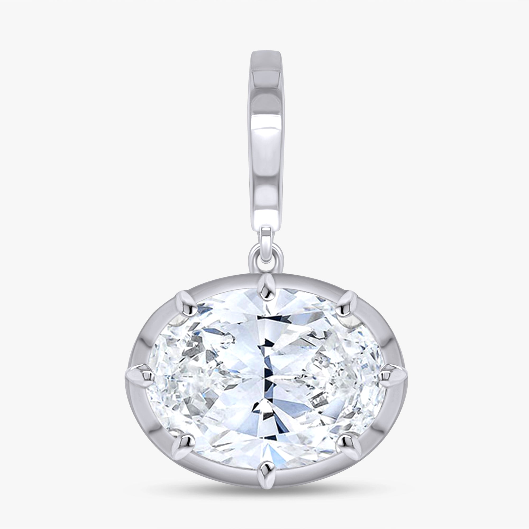 2.90 Carat Oval Cut Lab Grown Diamond Solitaire Pendant Necklace