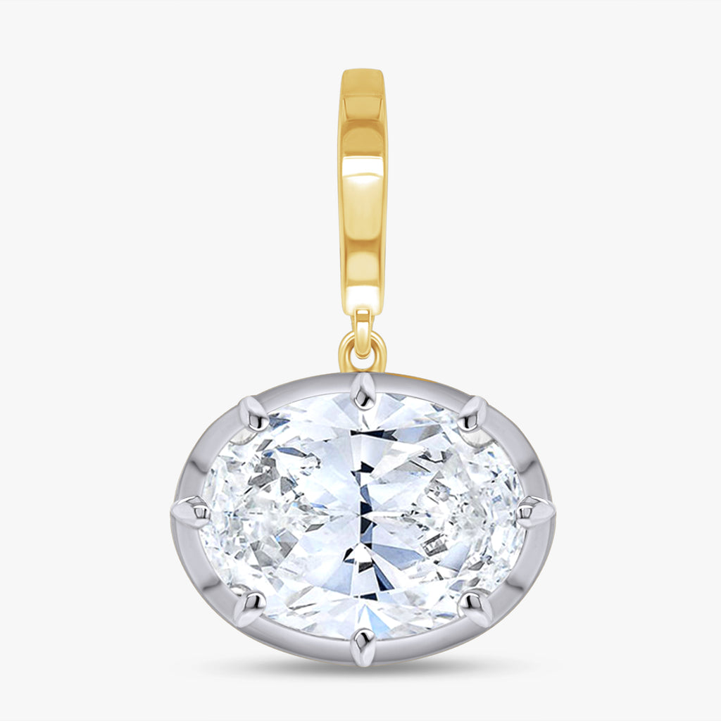 2.90 Carat Oval Cut Lab Grown Diamond Solitaire Pendant Necklace