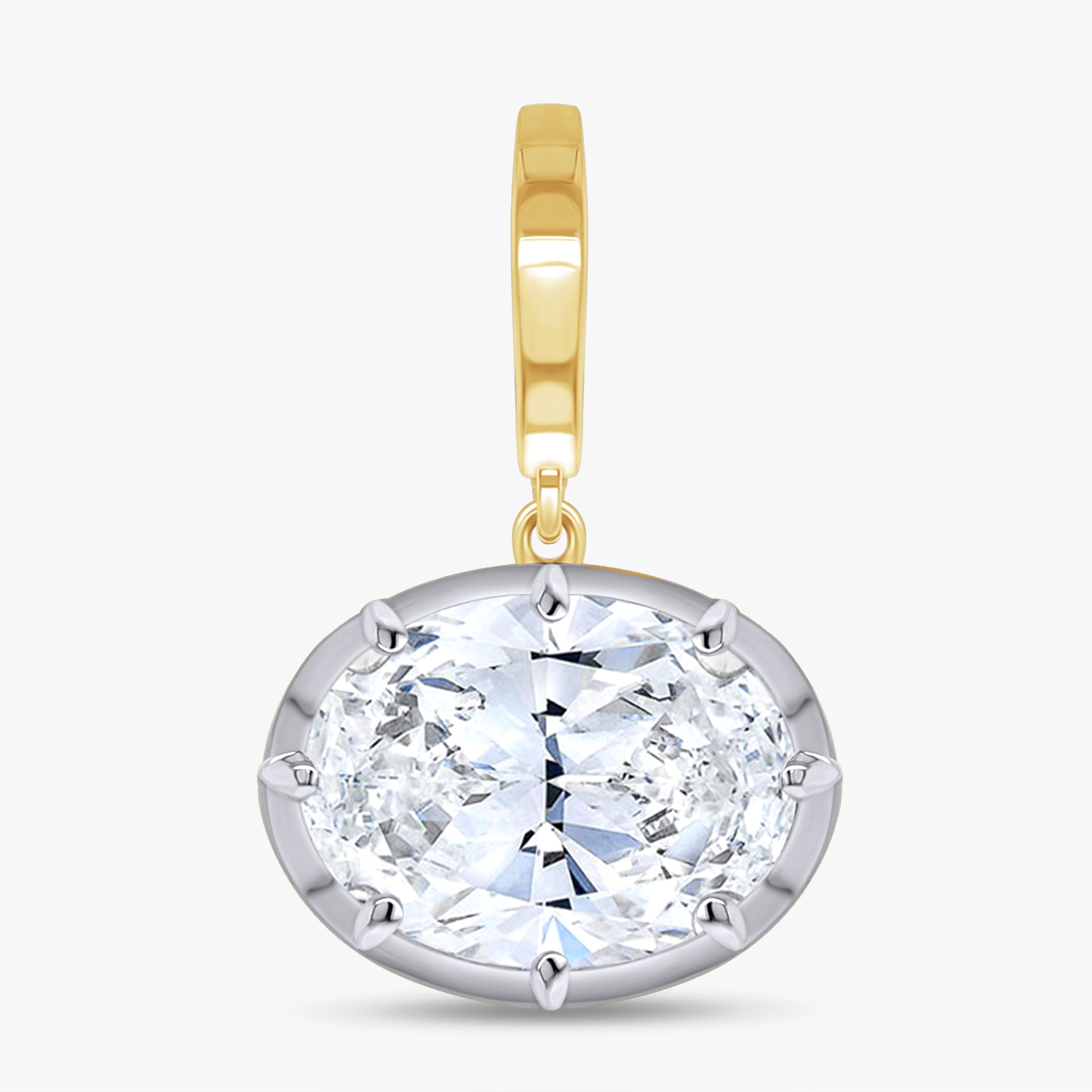 2.90 Carat Oval Cut Lab Grown Diamond Solitaire Pendant Necklace