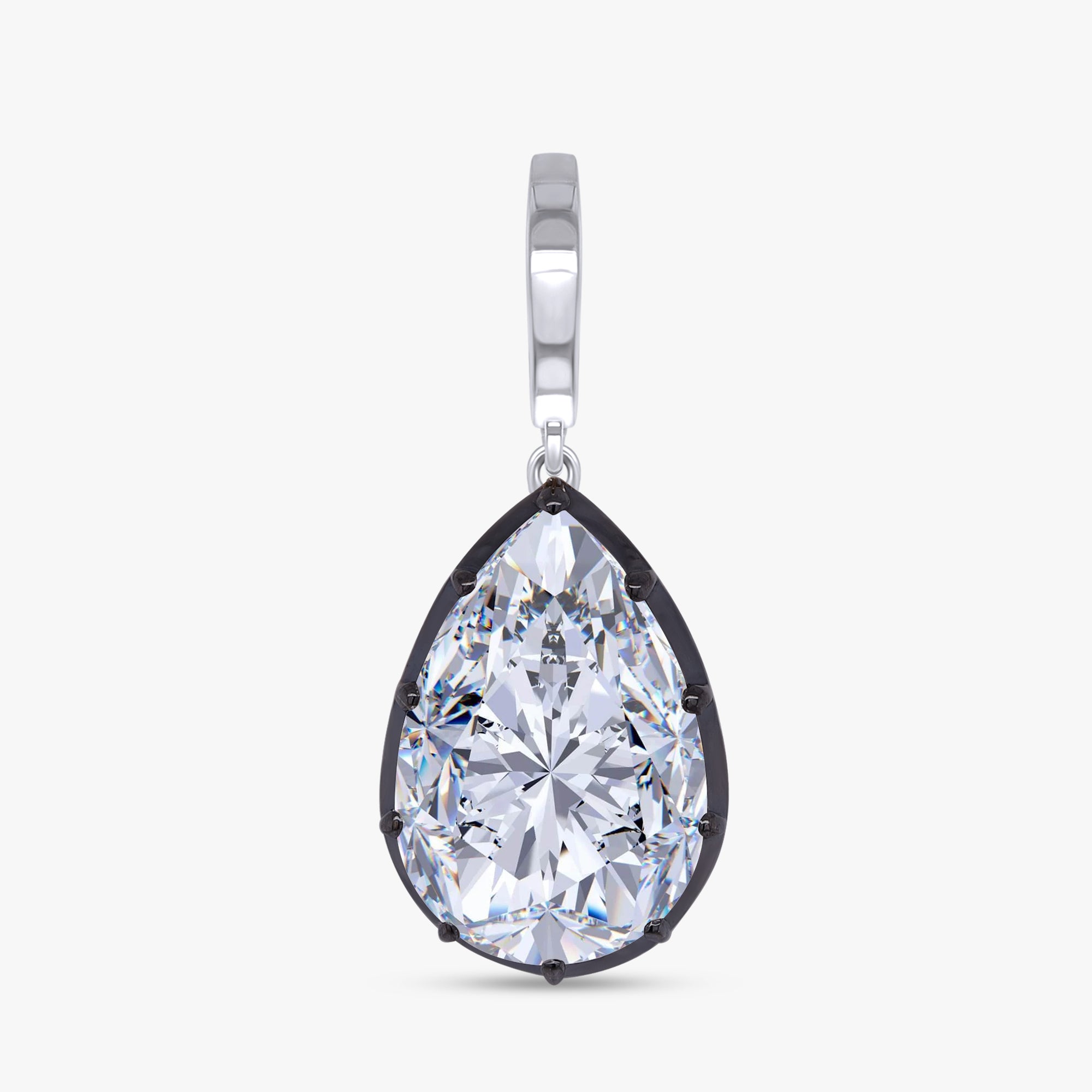 4.90 Carat Pear Shape Lab Grown Diamond Solitaire Pendant Necklace