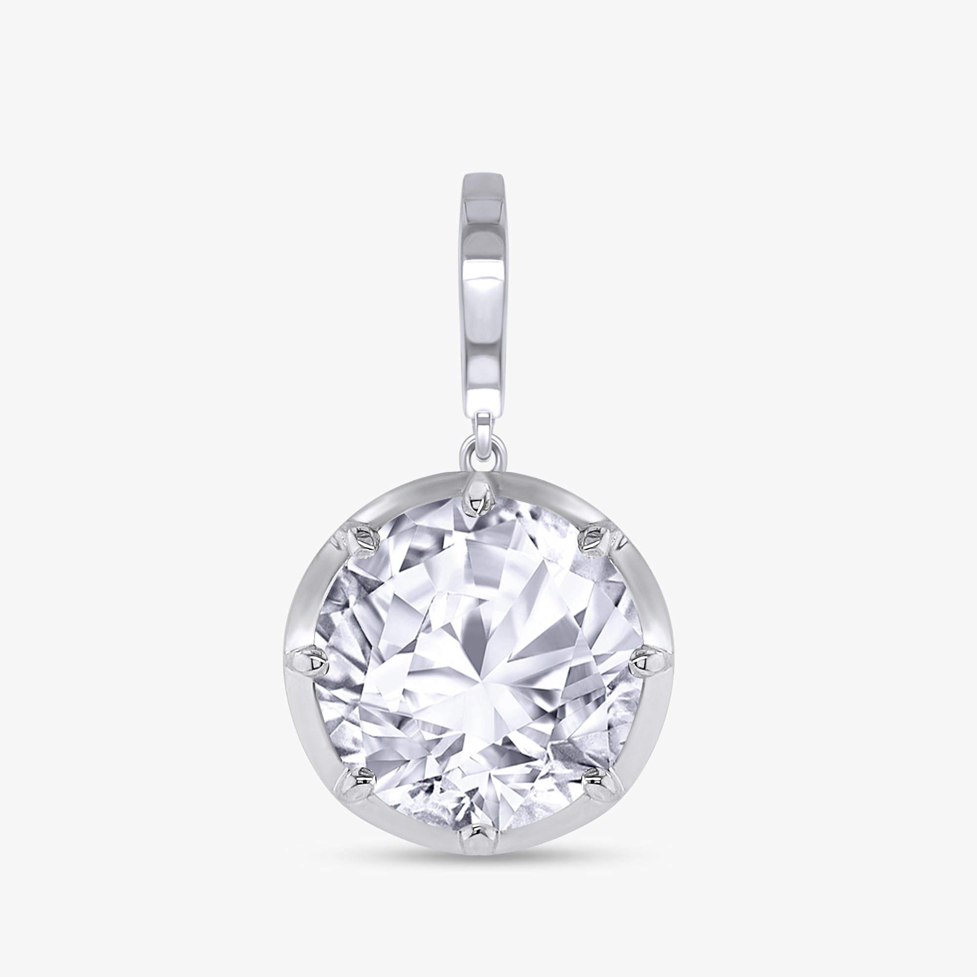 4.90 Carat Round Cut Lab Grown Diamond Solitaire Pendant Necklace
