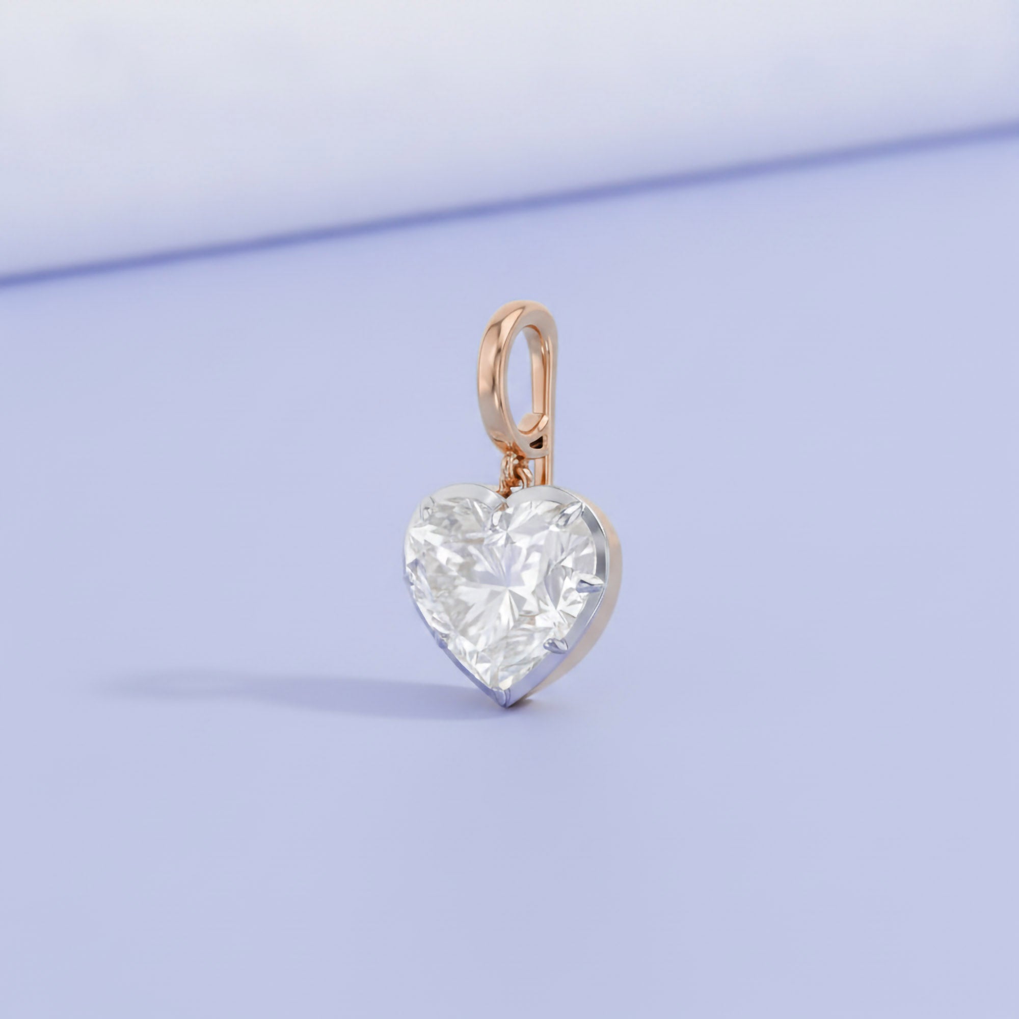 3.00 Carat Amour Heart Shape Lab-Grown Diamond Solitaire Charm Pendant