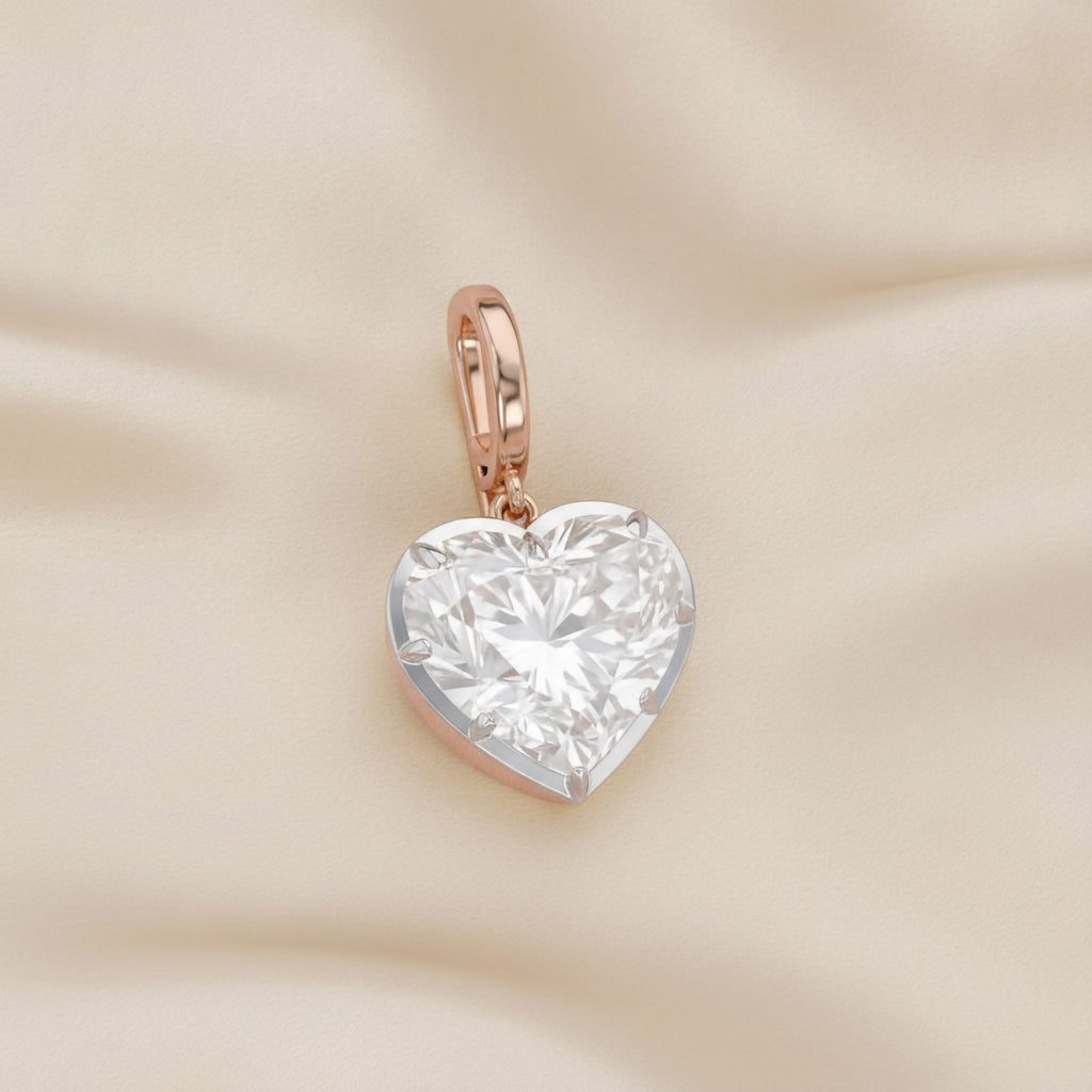 3.00 Carat Amour Heart Shape Lab-Grown Diamond Solitaire Charm Pendant