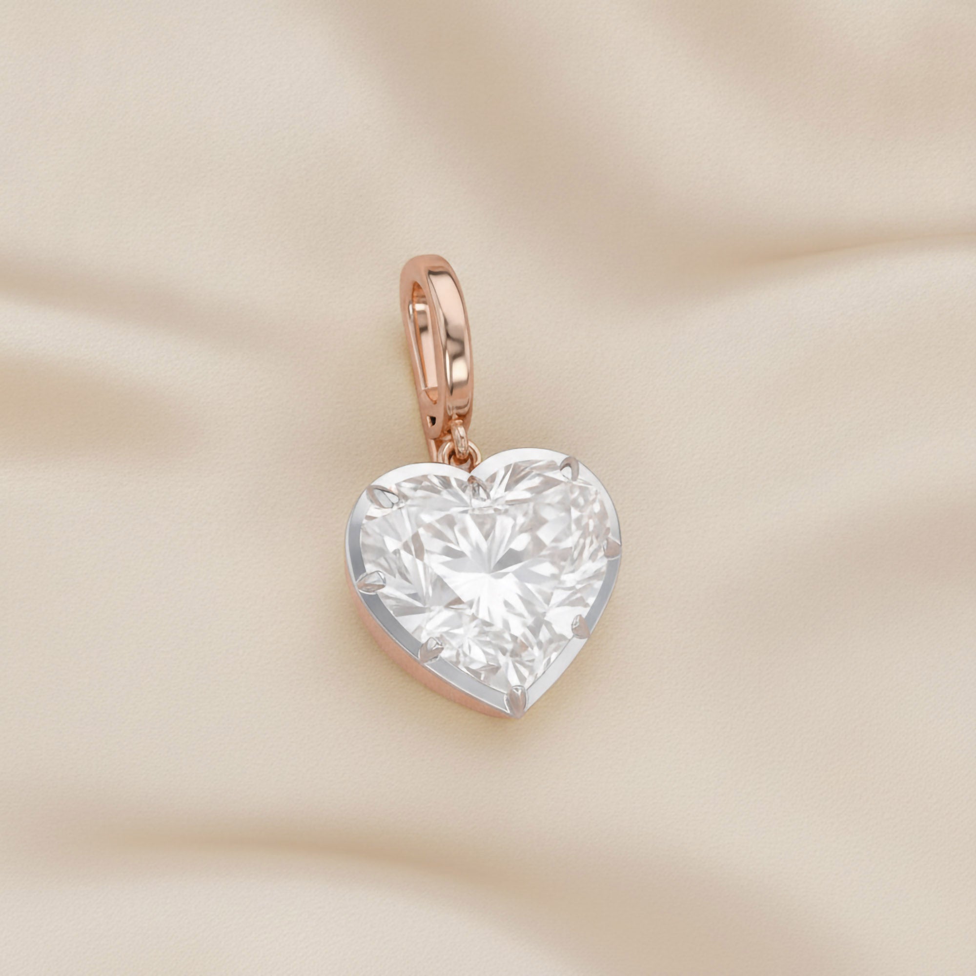 3.00 Carat Amour Heart Shape Lab-Grown Diamond Solitaire Charm Pendant