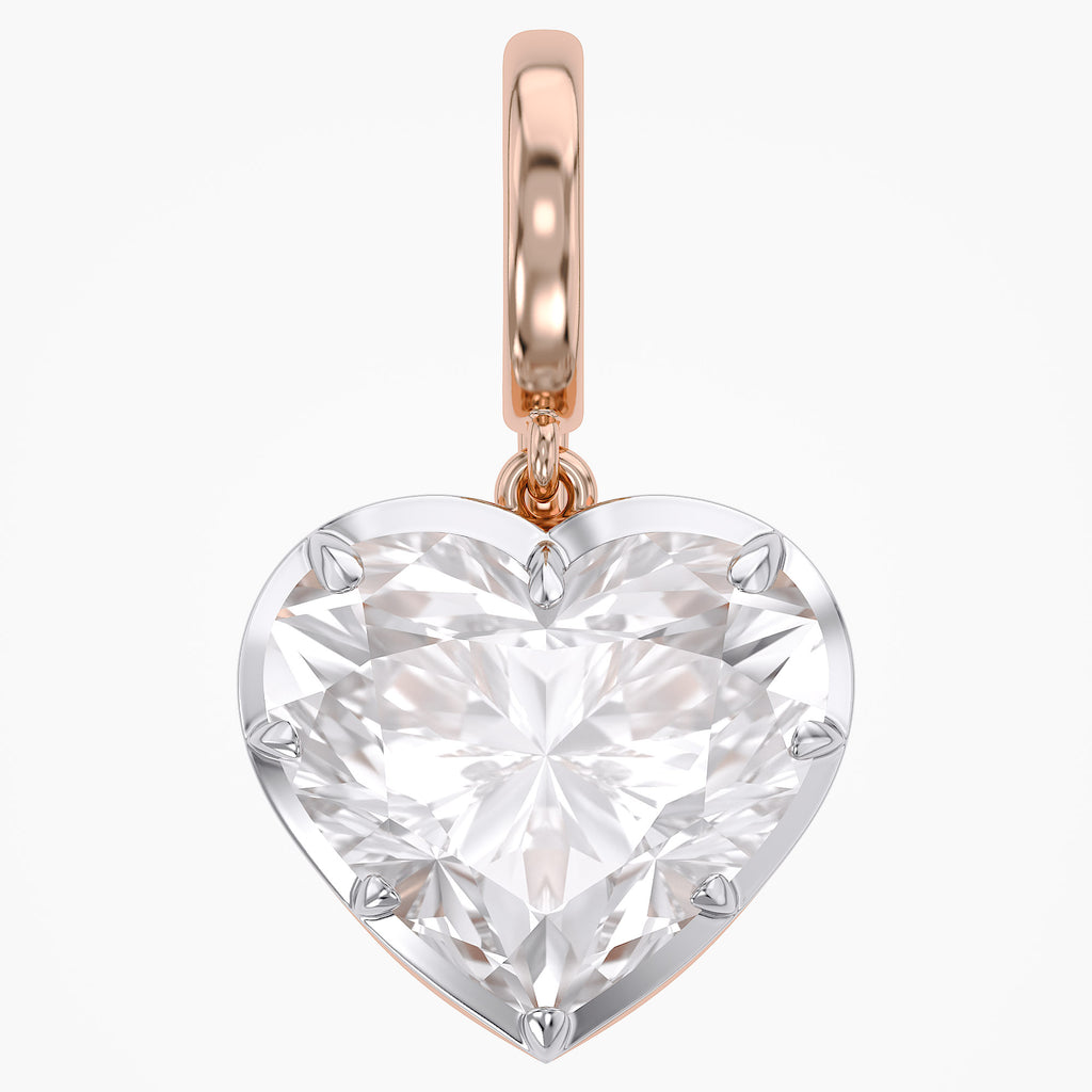 3.00 Carat Amour Heart Shape Lab-Grown Diamond Solitaire Charm Pendant