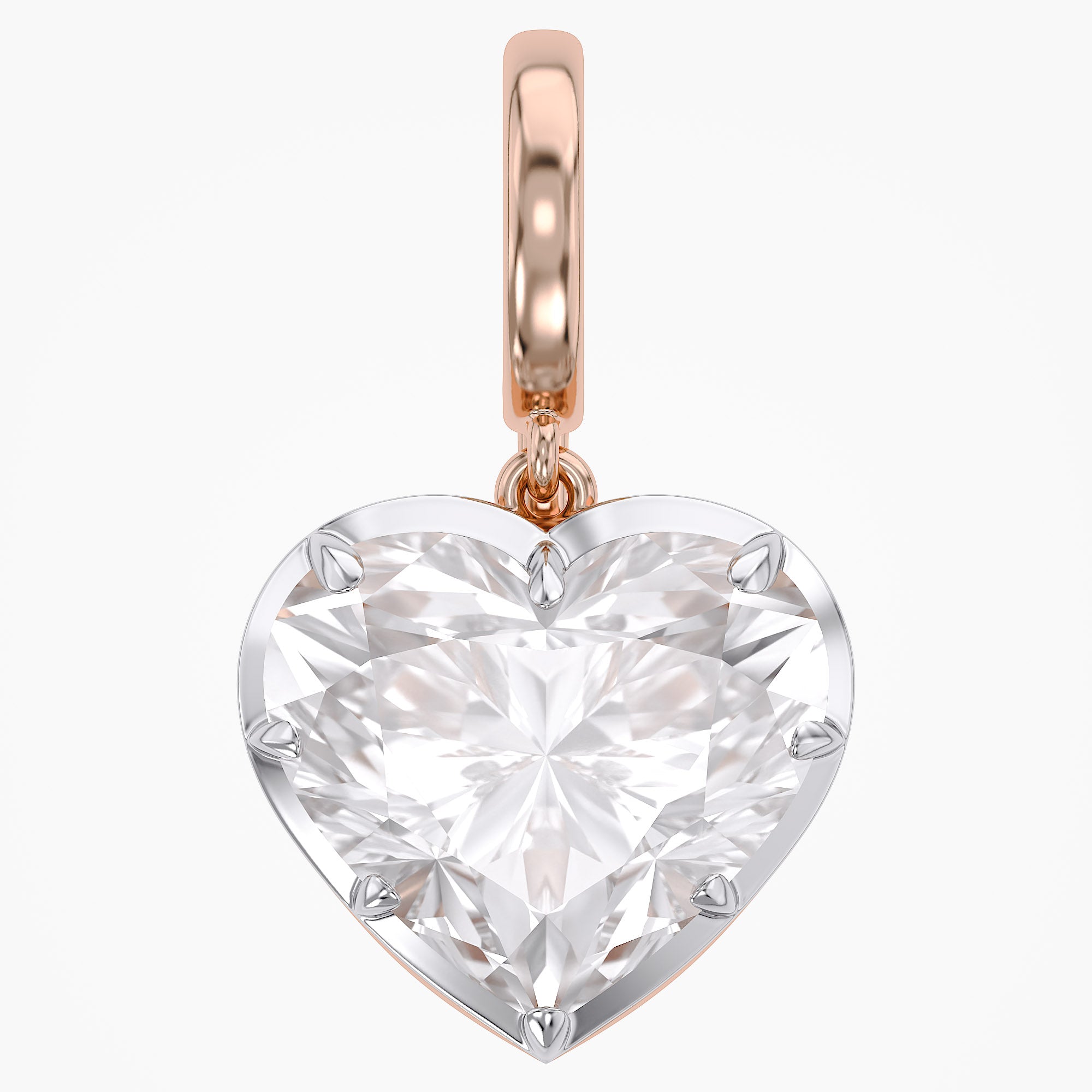 3.00 Carat Amour Heart Shape Lab-Grown Diamond Solitaire Charm Pendant