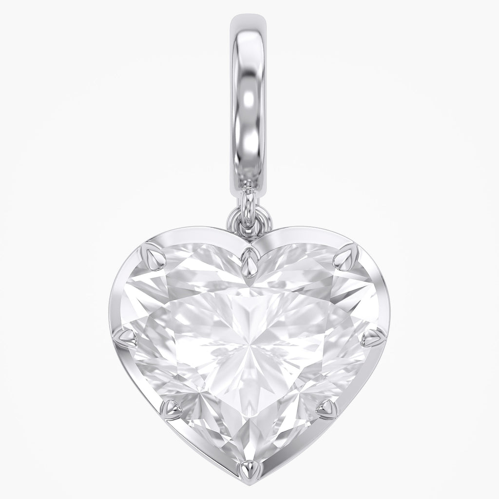 3.00 Carat Amour Heart Shape Lab-Grown Diamond Solitaire Charm Pendant