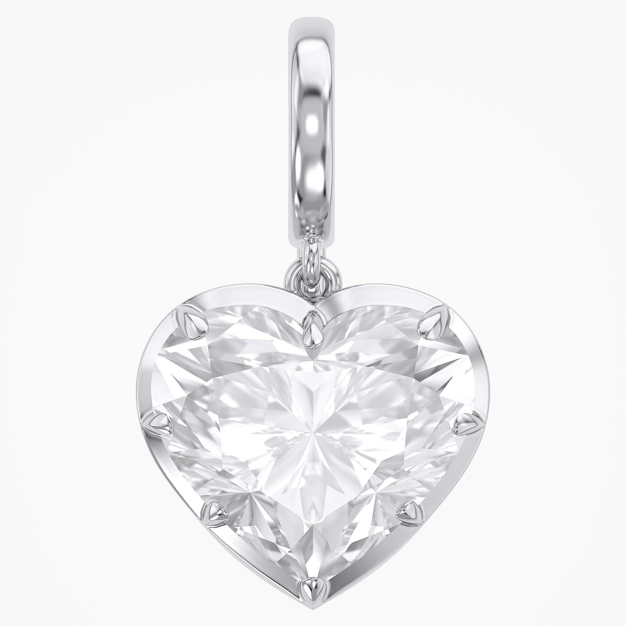 3.00 Carat Amour Heart Shape Lab-Grown Diamond Solitaire Charm Pendant