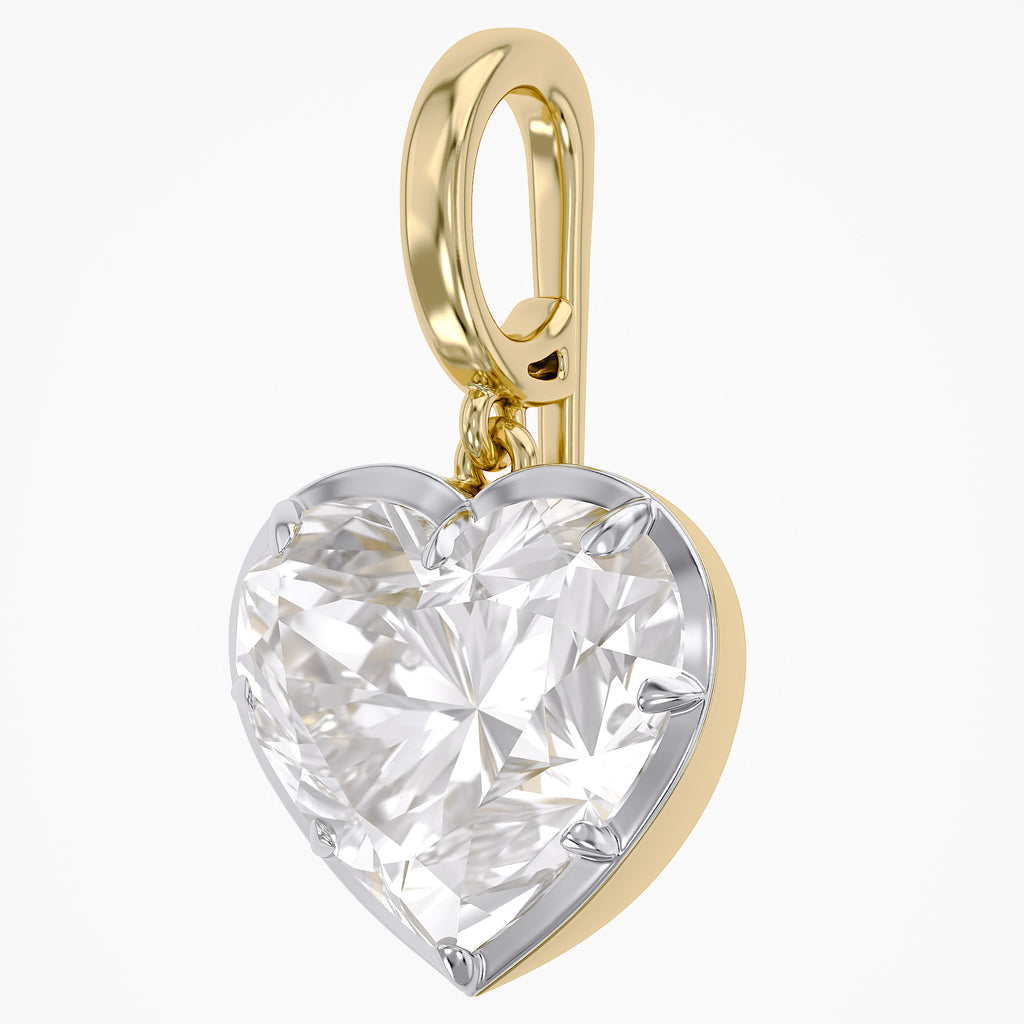 3.00 Carat Amour Heart Shape Lab-Grown Diamond Solitaire Charm Pendant