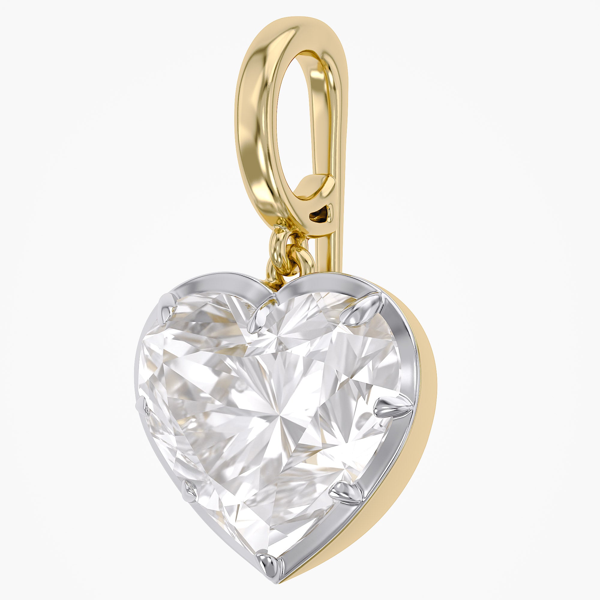 3.00 Carat Amour Heart Shape Lab-Grown Diamond Solitaire Charm Pendant