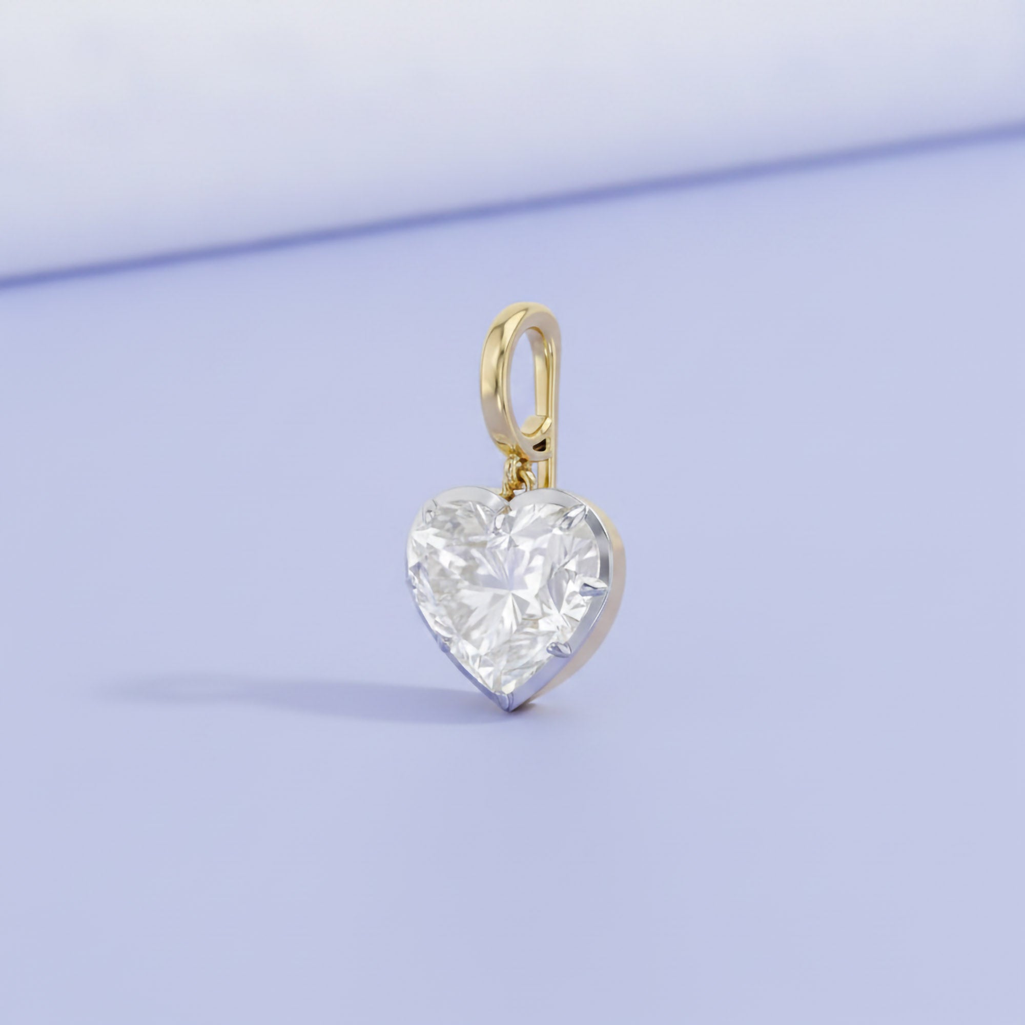 3.00 Carat Amour Heart Shape Lab-Grown Diamond Solitaire Charm Pendant