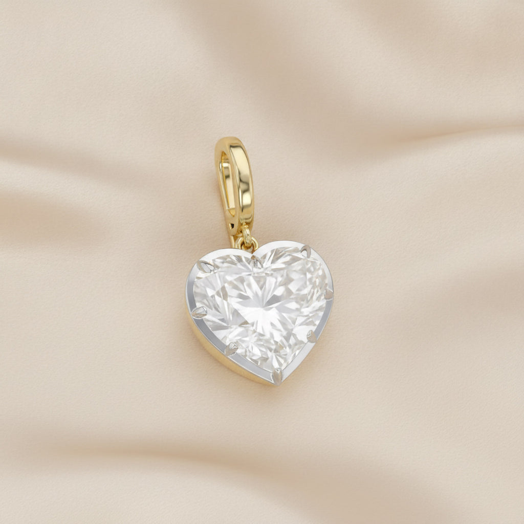3.00 Carat Amour Heart Shape Lab-Grown Diamond Solitaire Charm Pendant