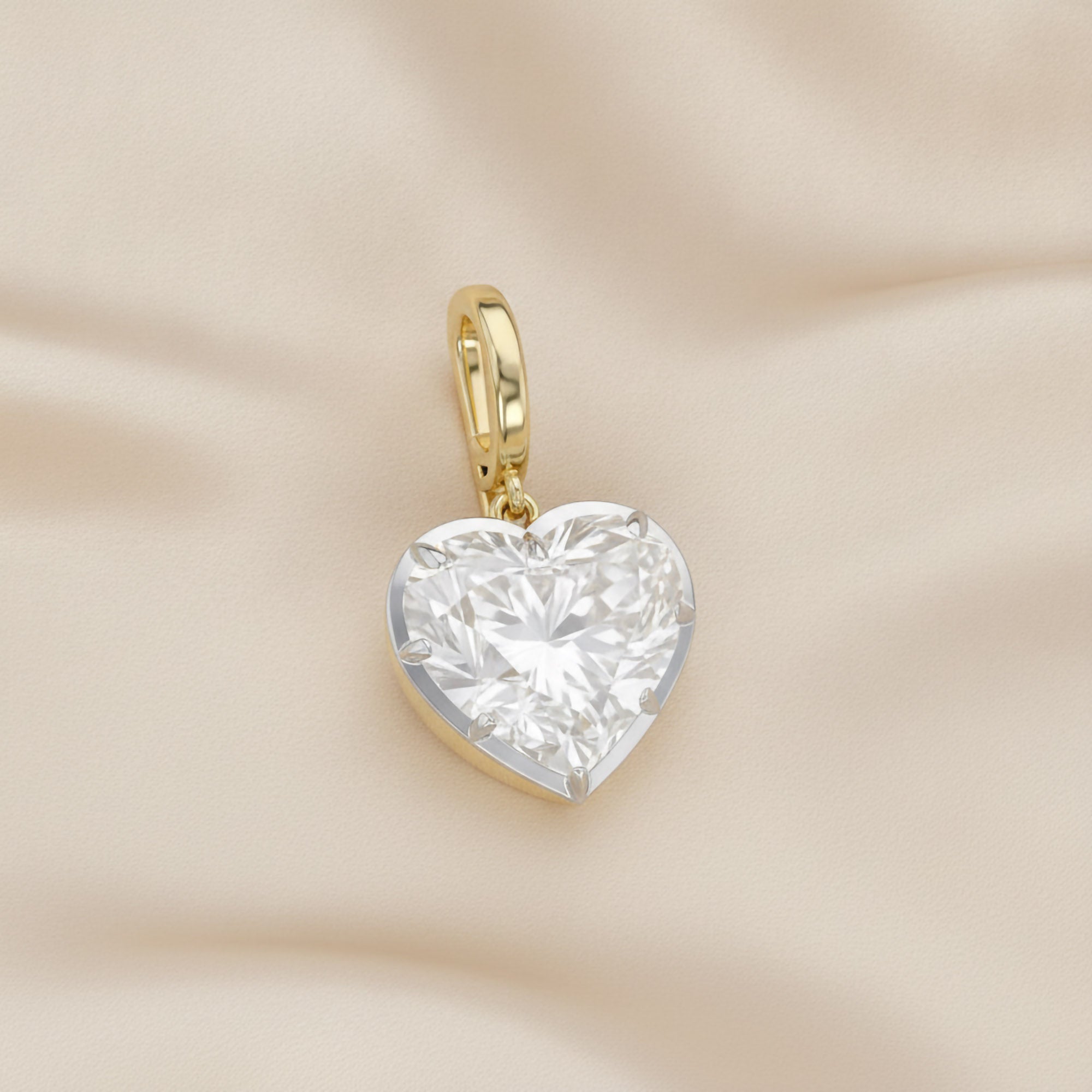 3.00 Carat Amour Heart Shape Lab-Grown Diamond Solitaire Charm Pendant