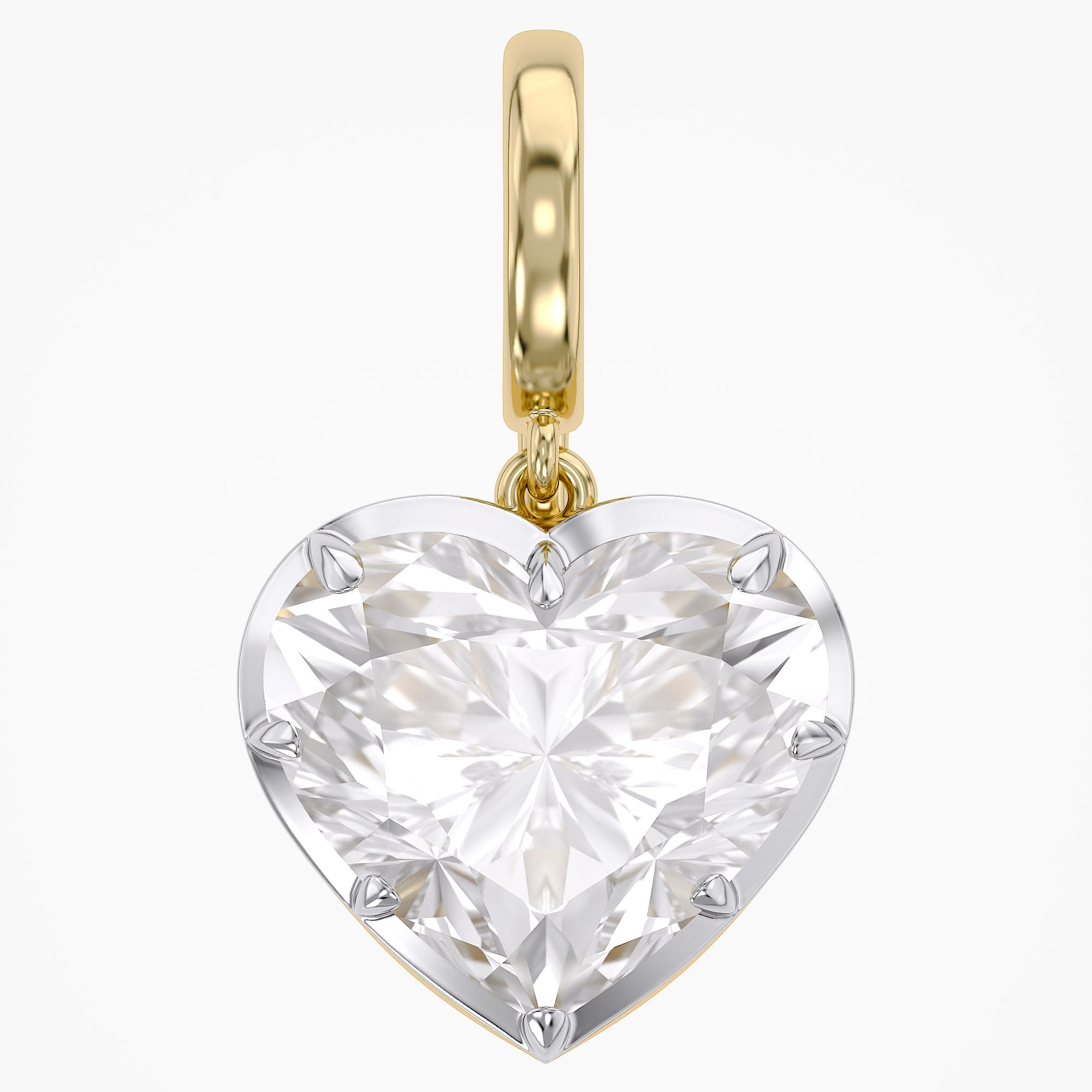 3.00 Carat Amour Heart Shape Lab-Grown Diamond Solitaire Charm Pendant