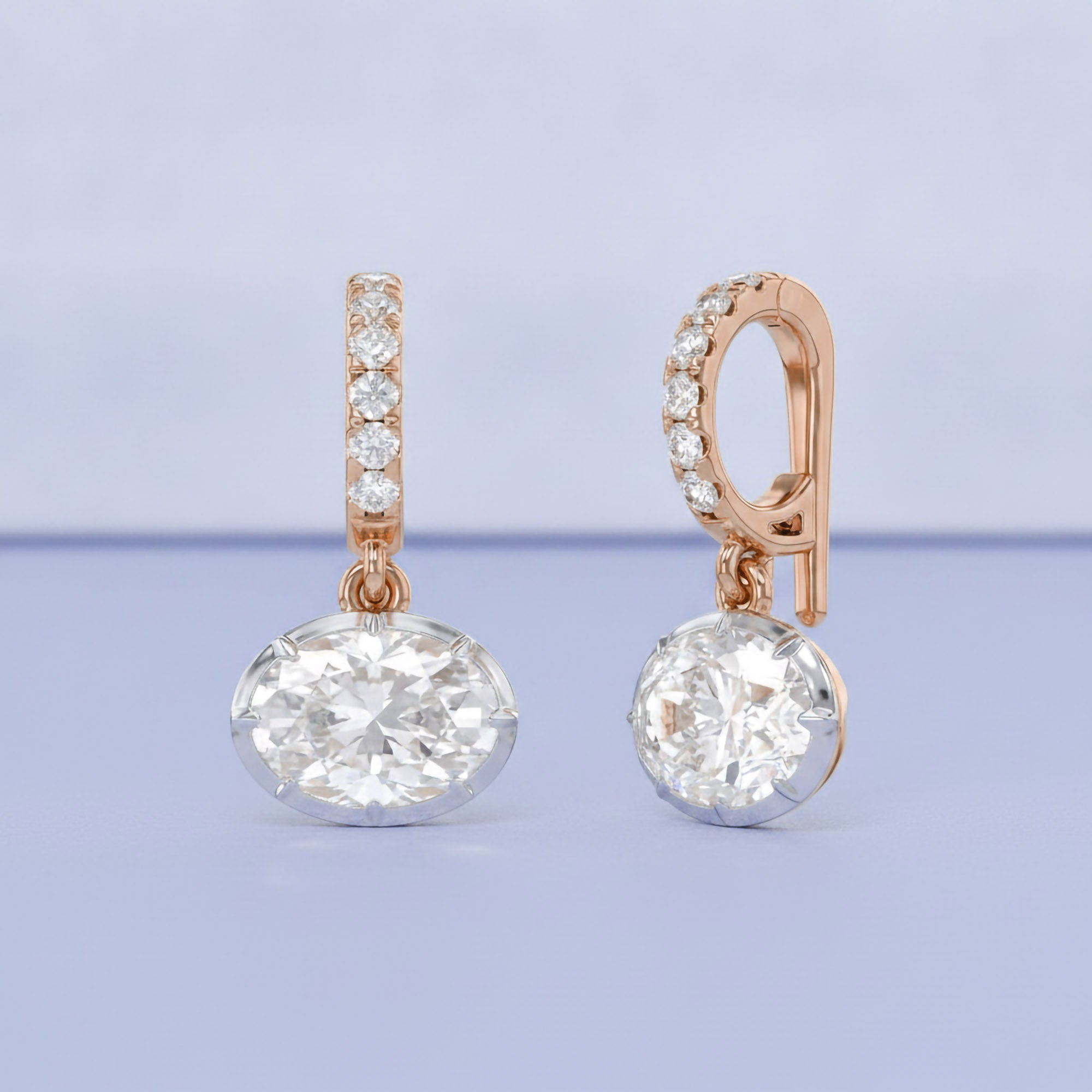 1.75 CTW Oval Lab-Grown Diamond Pendant with Round Accent Diamonds