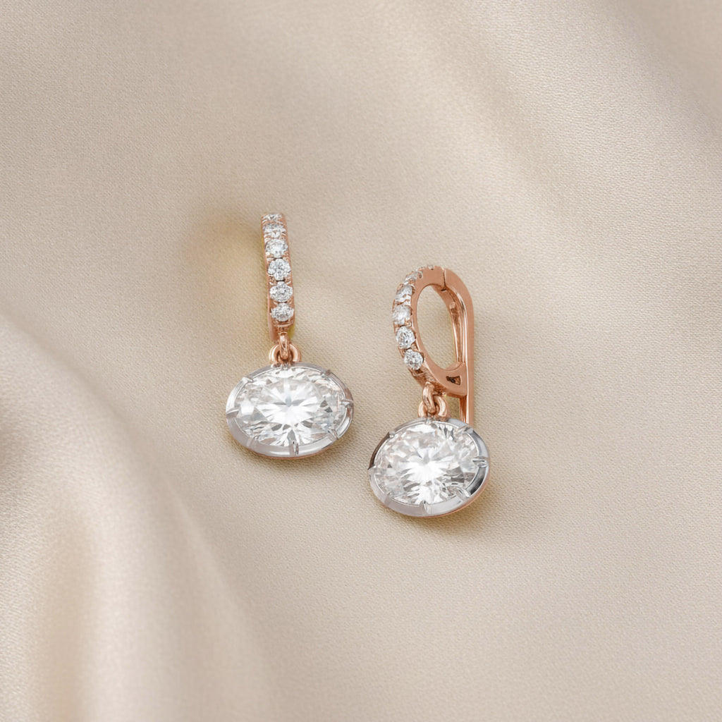 1.75 CTW Oval Lab-Grown Diamond Pendant with Round Accent Diamonds