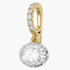1.07 CTW Oval and Round Cut Lab-Grown Diamond Charm Pendant