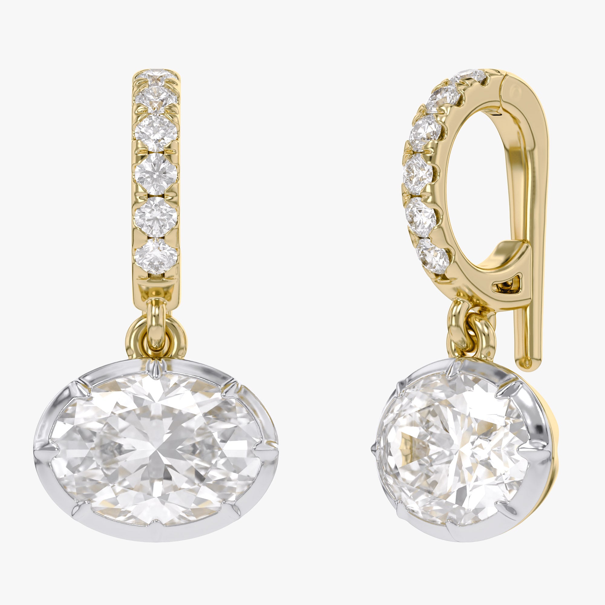 1.75 CTW Oval Lab-Grown Diamond Pendant with Round Accent Diamonds