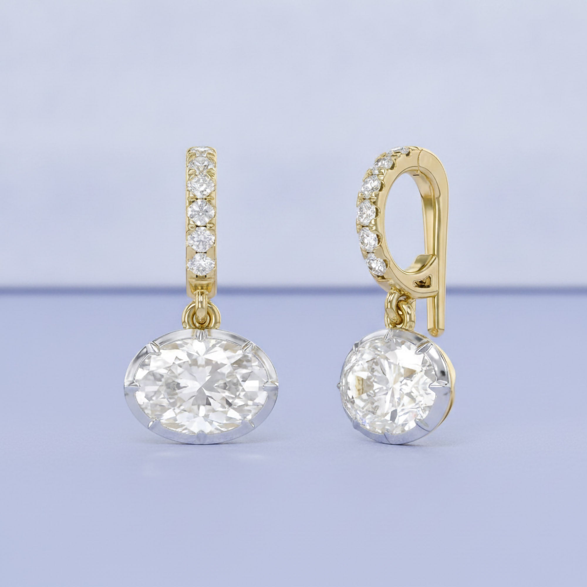 1.75 CTW Oval Lab-Grown Diamond Pendant with Round Accent Diamonds