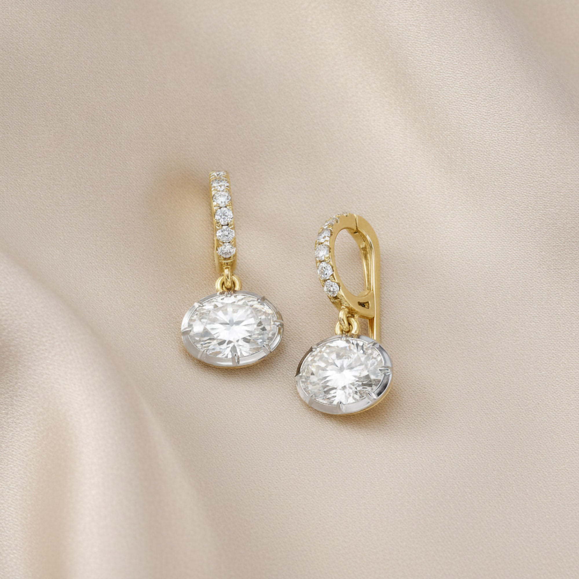 1.75 CTW Oval Lab-Grown Diamond Pendant with Round Accent Diamonds