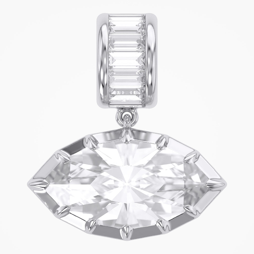 3.75 CTW Luxury Marquise Step-Cut Lab Grown Diamond Charm Pendant