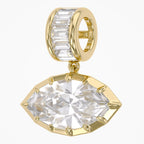 3.75 CTW Luxury Marquise Step-Cut Lab Grown Diamond Charm Pendant