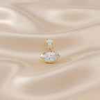 3.75 CTW Luxury Marquise Step-Cut Lab Grown Diamond Charm Pendant