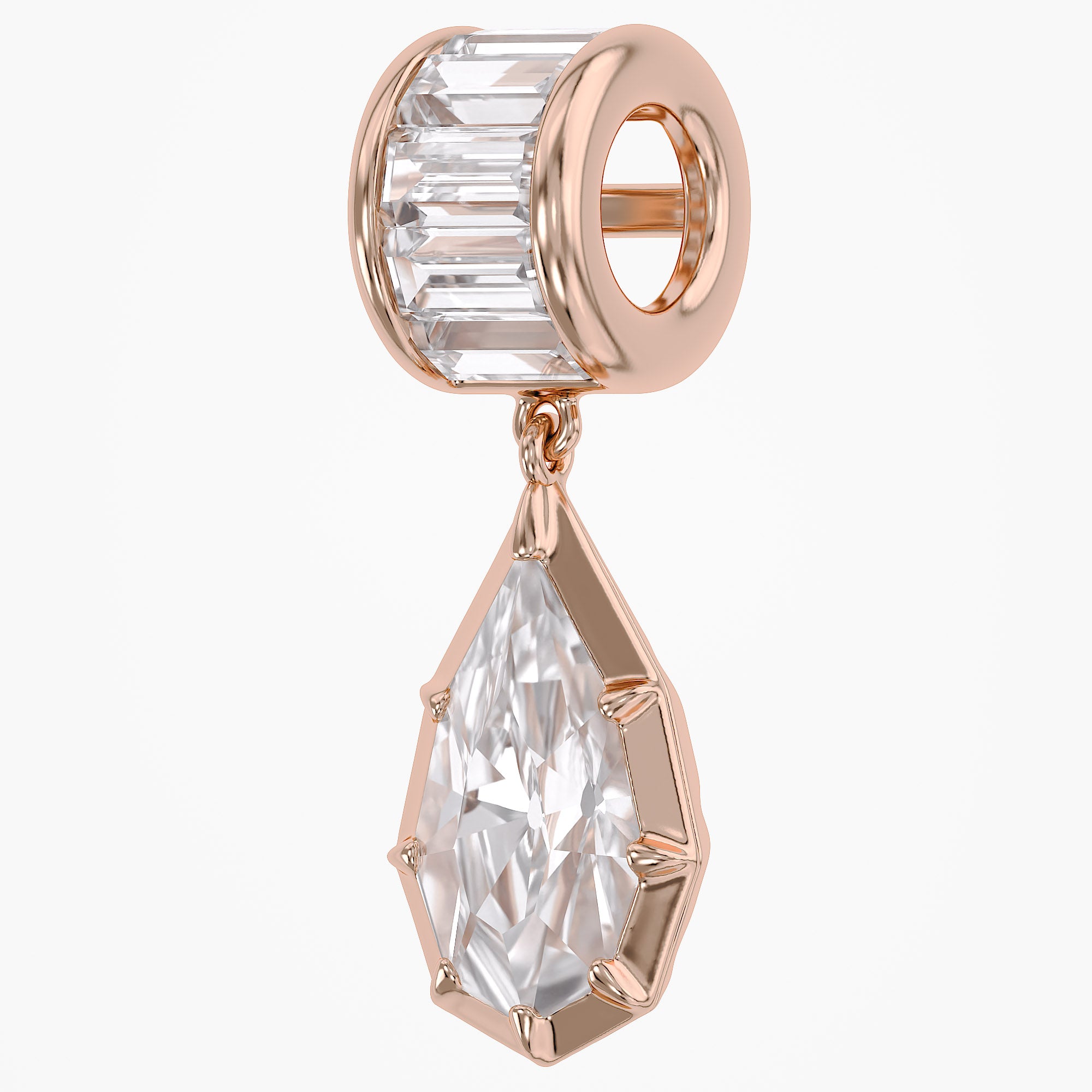 3.75 CTW Pear Shape Lab Grown Diamond Charm Pendant