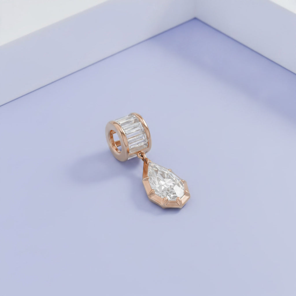 3.75 CTW Pear Shape Lab Grown Diamond Charm Pendant