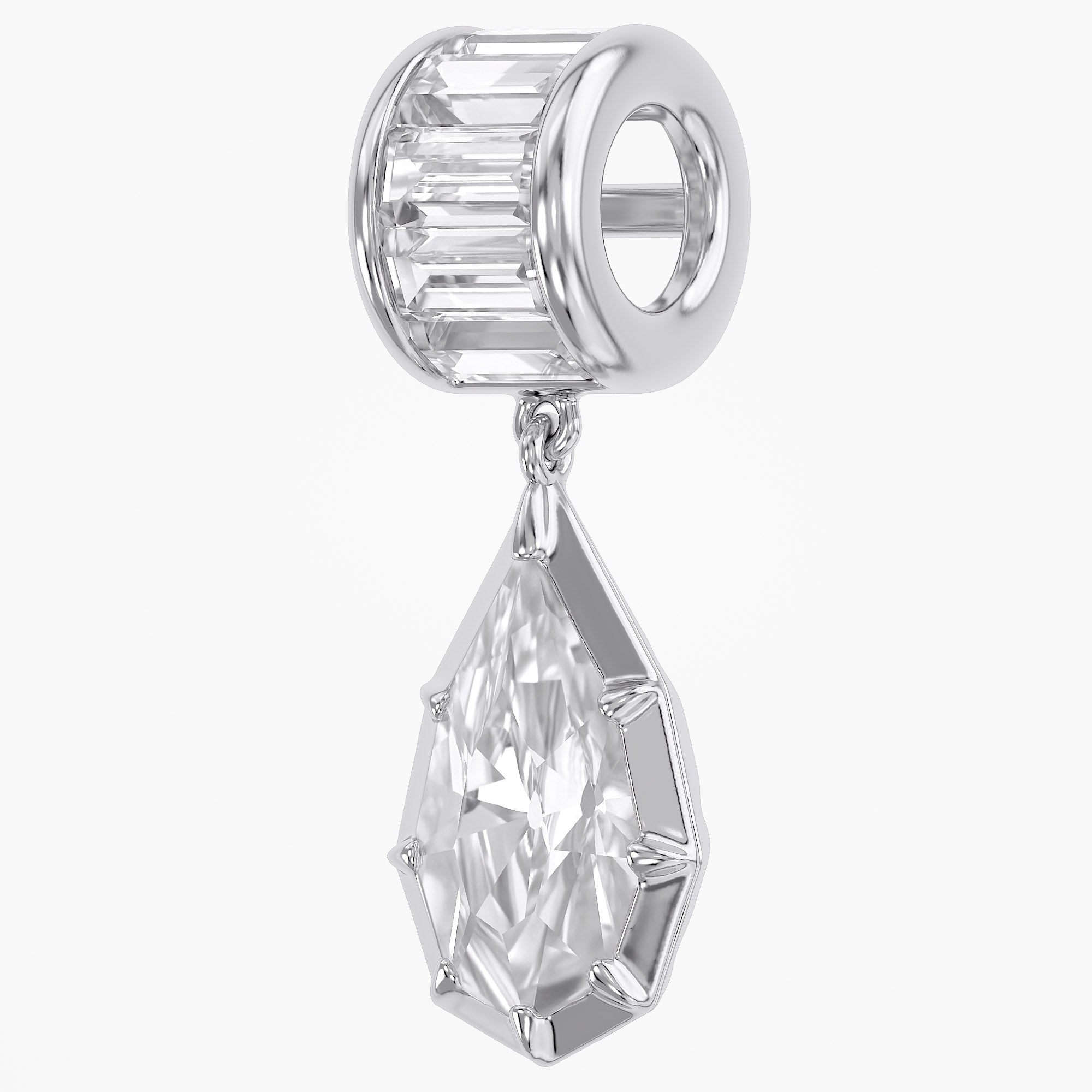 3.75 CTW Pear Shape Lab Grown Diamond Charm Pendant