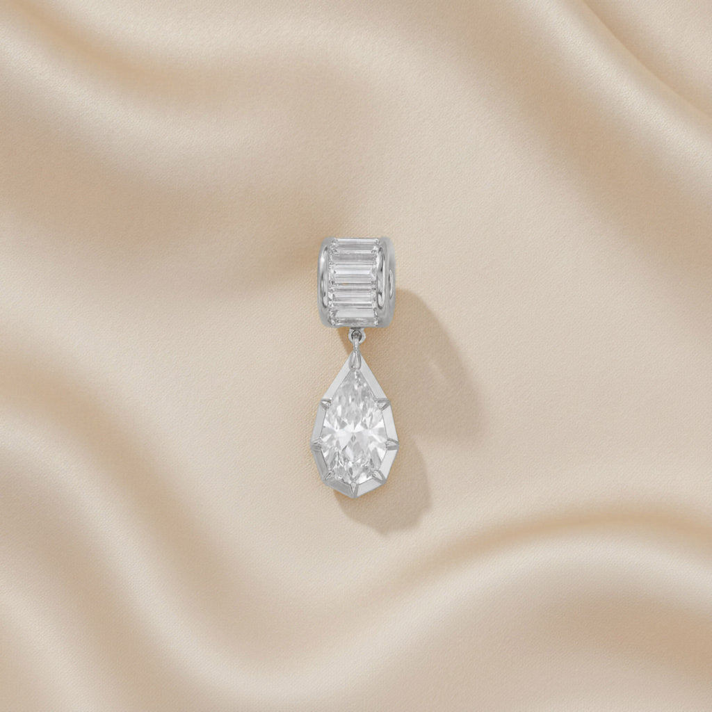 3.75 CTW Pear Shape Lab Grown Diamond Charm Pendant