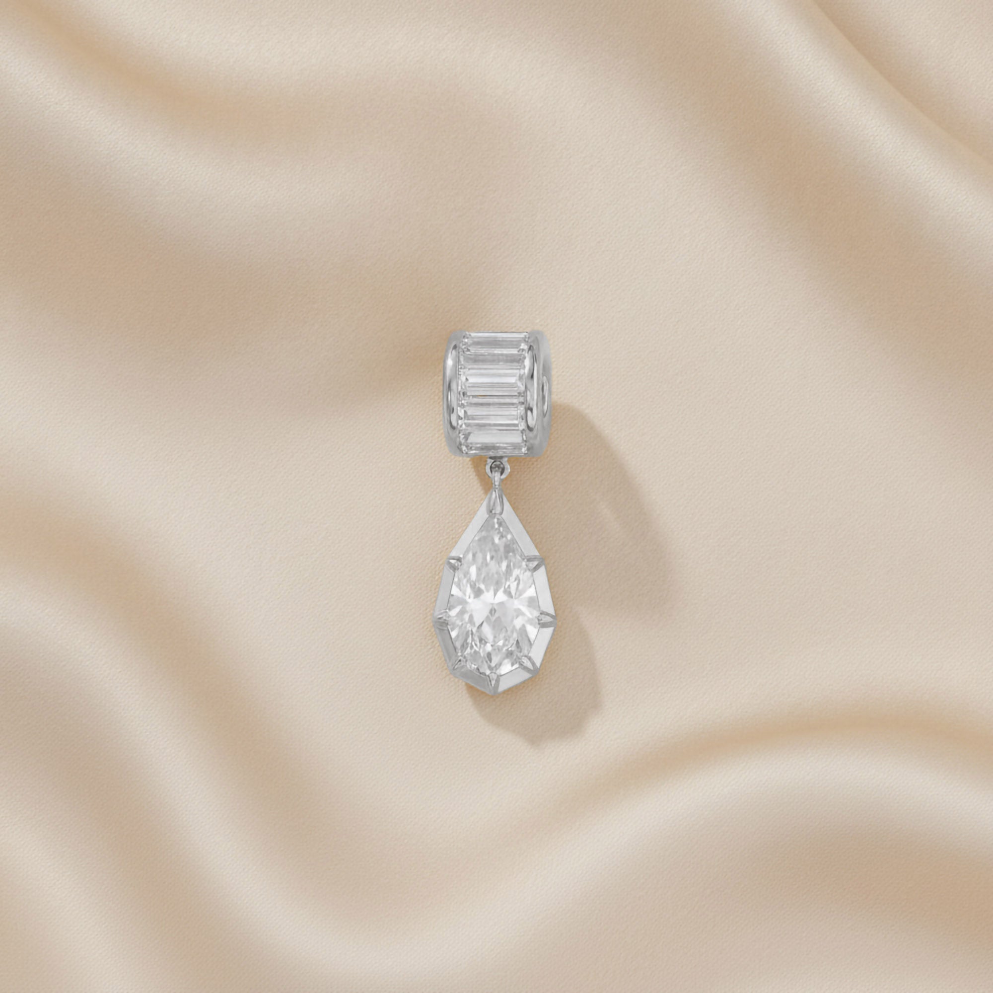 3.75 CTW Pear Shape Lab Grown Diamond Charm Pendant