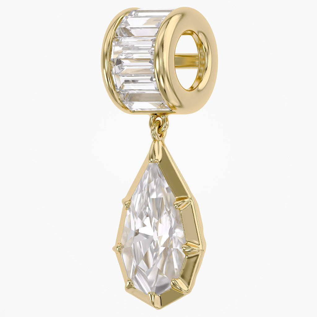 3.75 CTW Pear Shape Lab Grown Diamond Charm Pendant