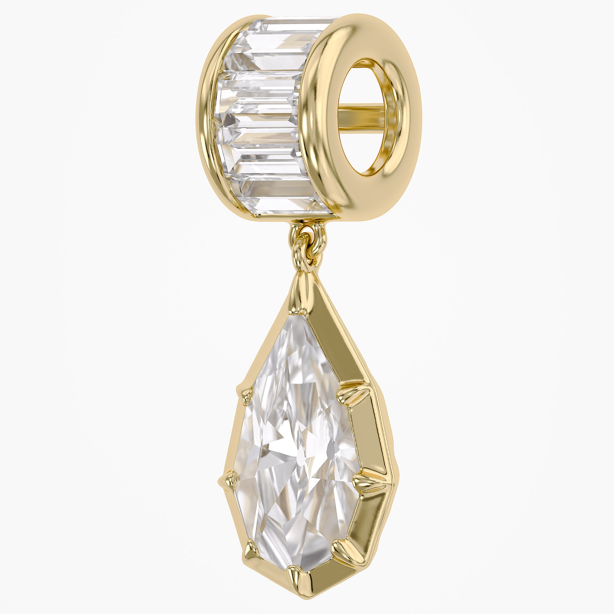 3.75 CTW Pear Shape Lab Grown Diamond Charm Pendant