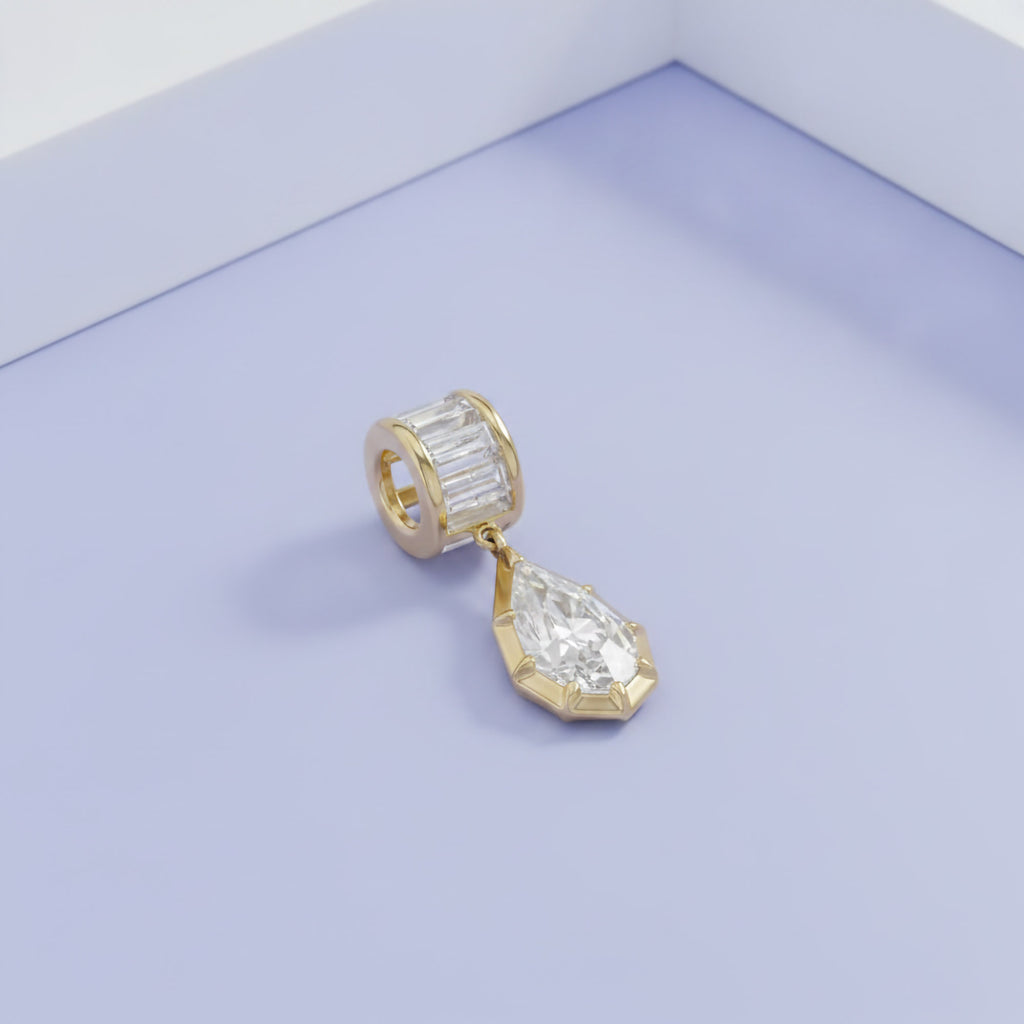3.75 CTW Pear Shape Lab Grown Diamond Charm Pendant