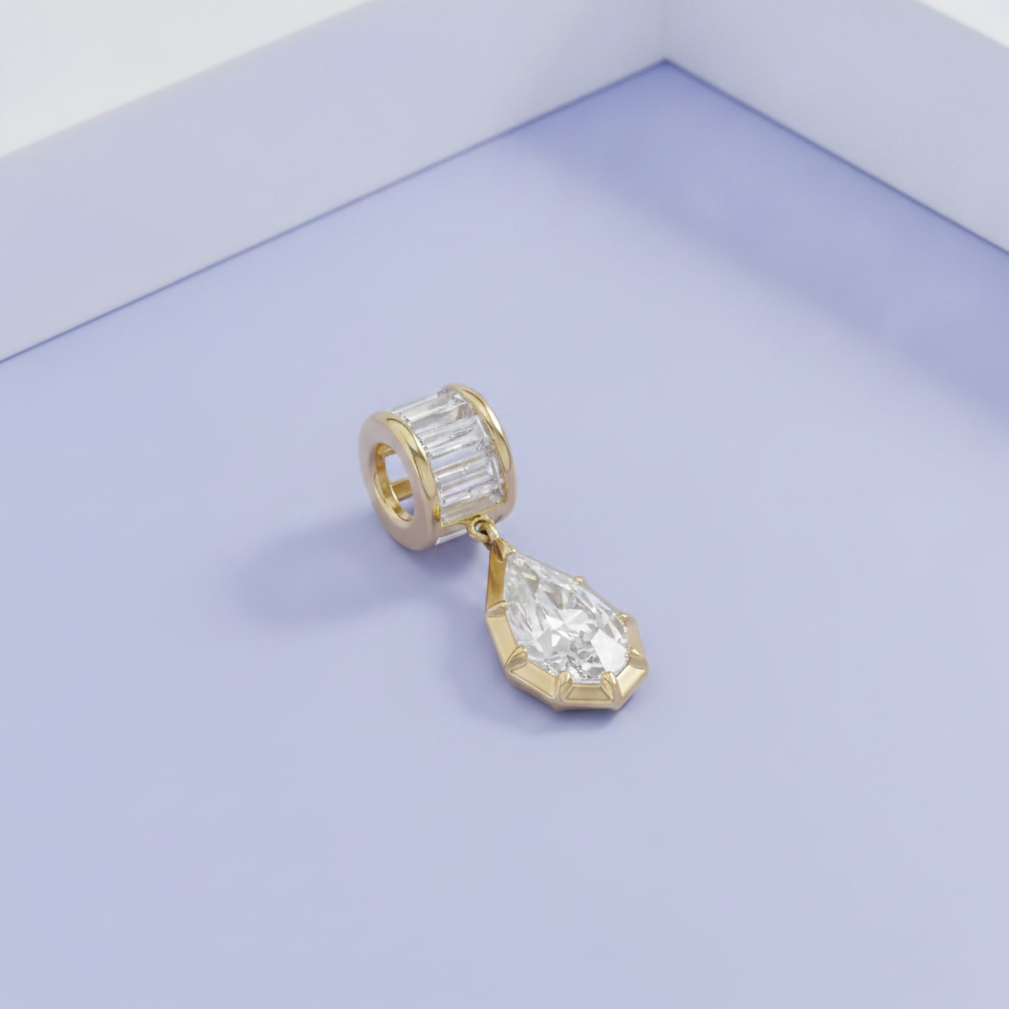 3.75 CTW Pear Shape Lab Grown Diamond Charm Pendant