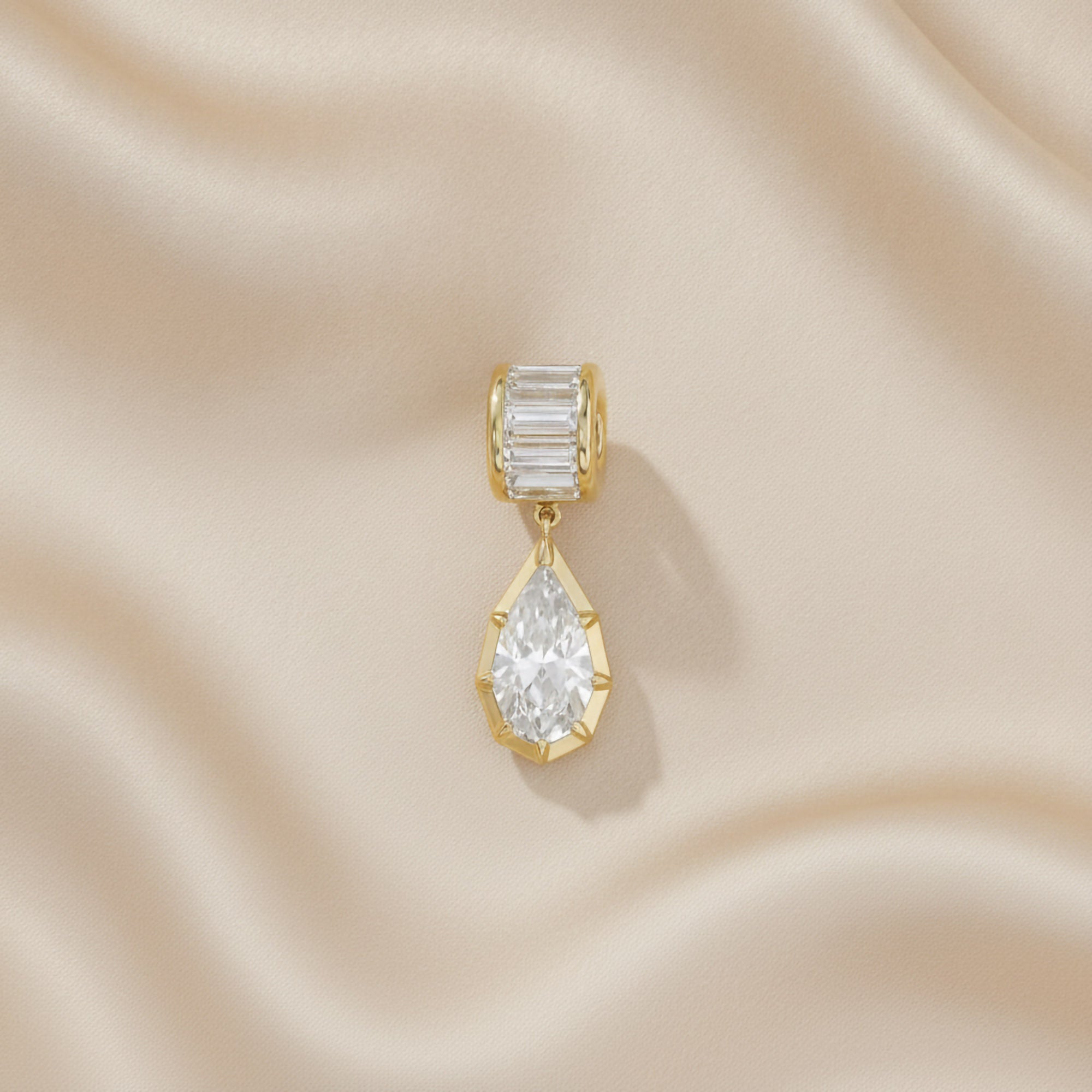 3.75 CTW Pear Shape Lab Grown Diamond Charm Pendant