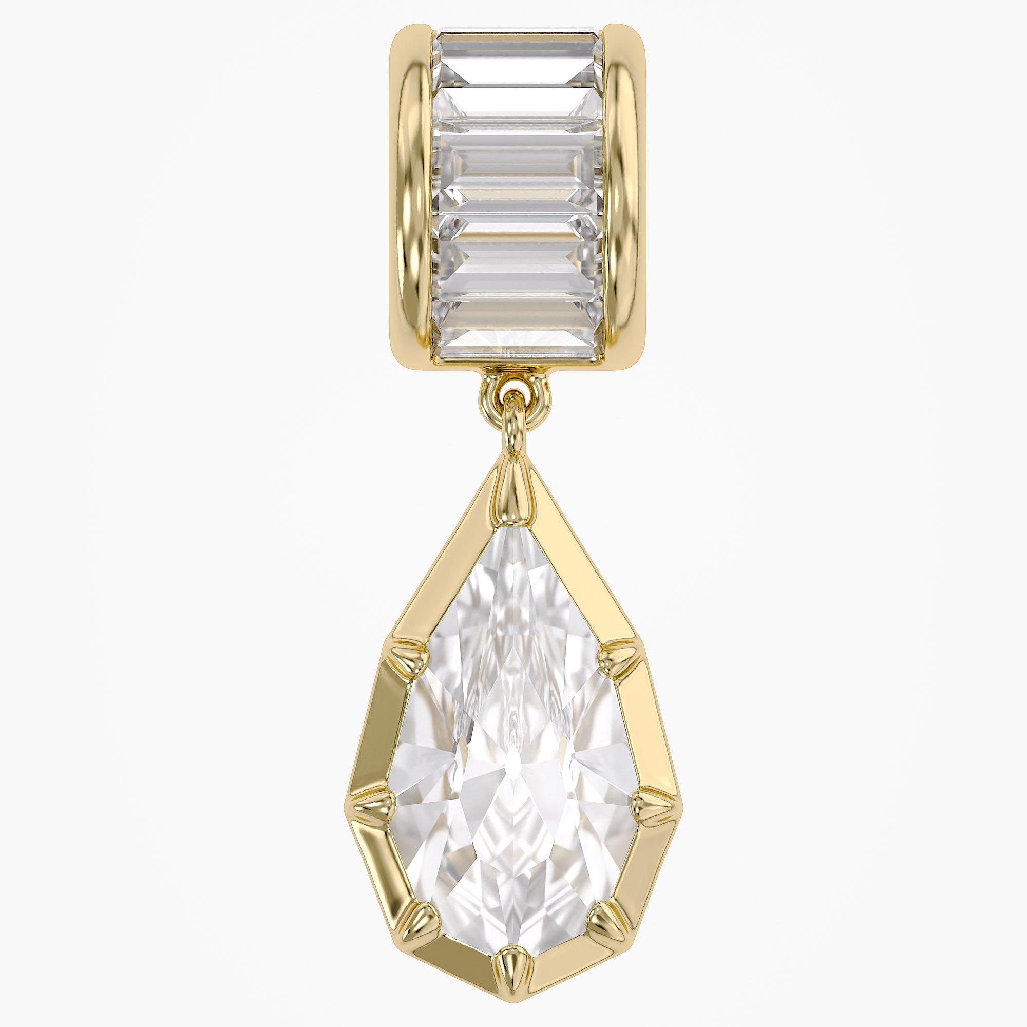 3.75 CTW Pear Shape Lab Grown Diamond Charm Pendant