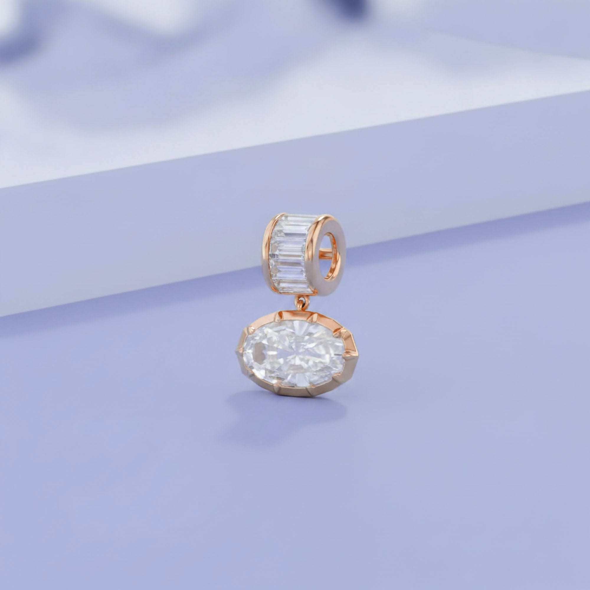 3.75 CTW Oval Cut Lab Grown Diamond Charm Pendant