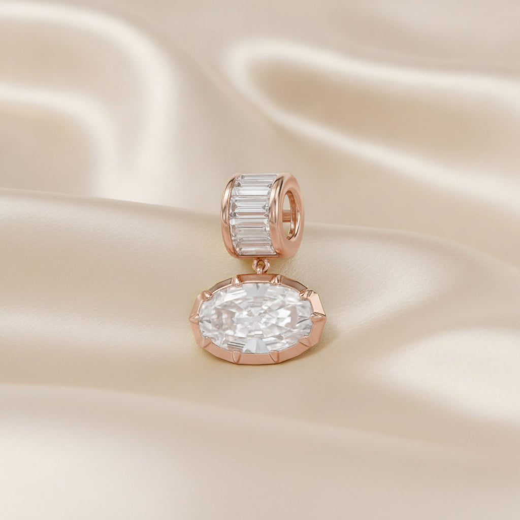 3.75 CTW Oval Cut Lab Grown Diamond Charm Pendant