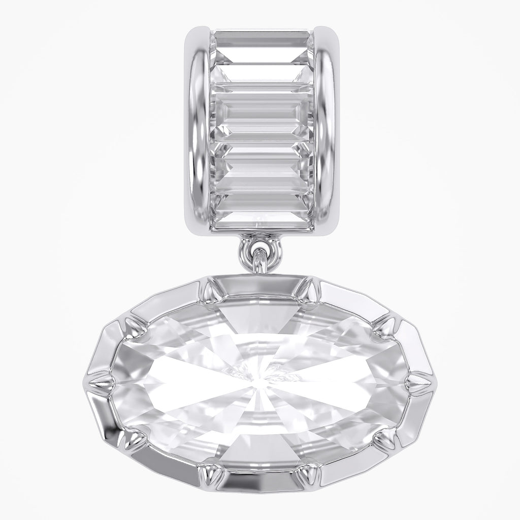 3.75 CTW Oval Cut Lab Grown Diamond Charm Pendant