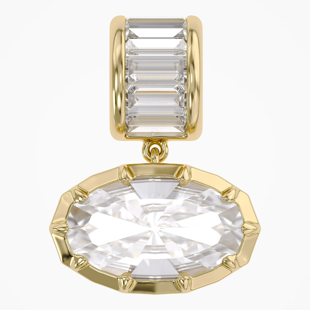 3.75 CTW Oval Cut Lab Grown Diamond Charm Pendant
