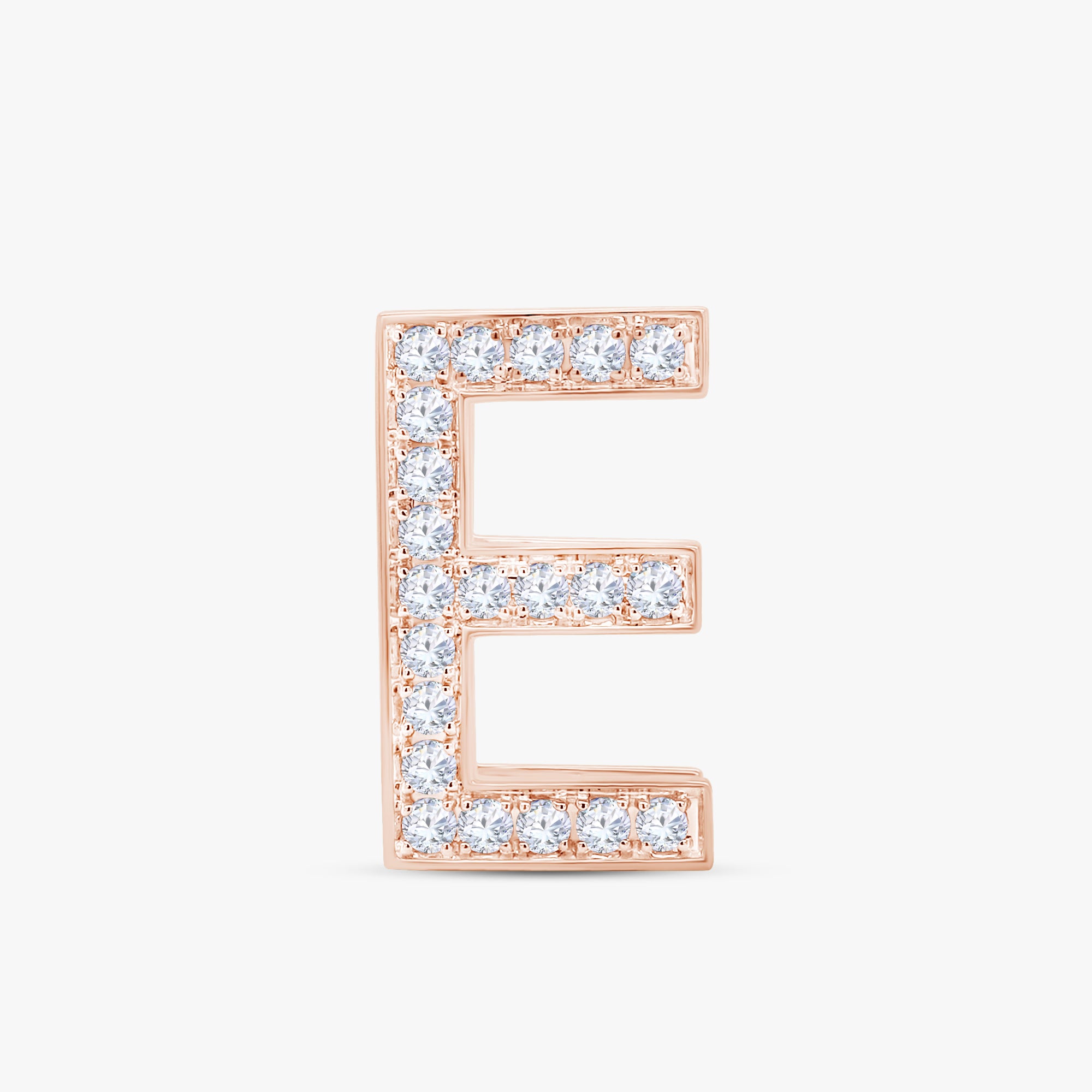 0.60 CTW Round Cut Lab Grown Diamond "E" Initial Letter Pendant
