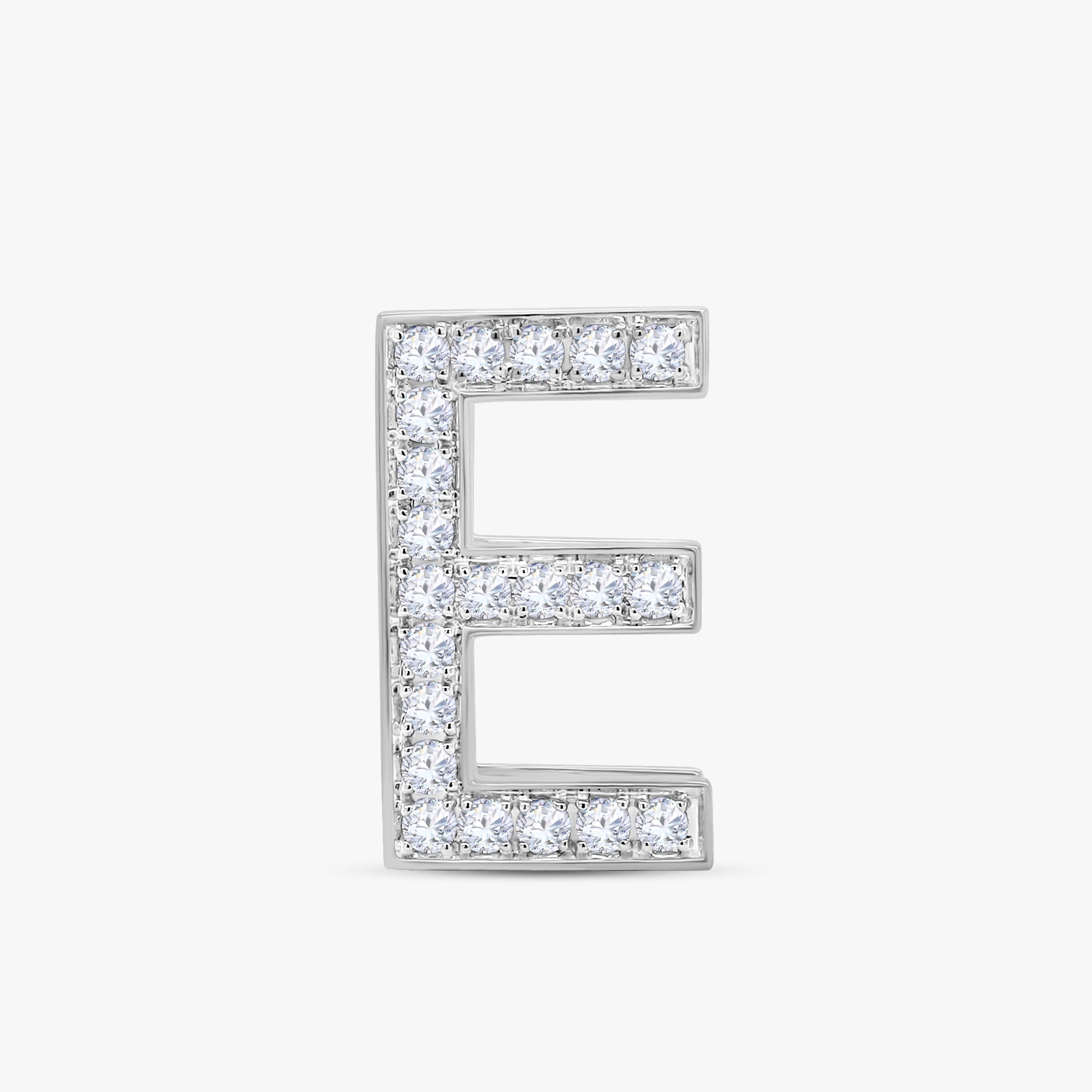 0.60 CTW Round Cut Lab Grown Diamond "E" Initial Letter Pendant