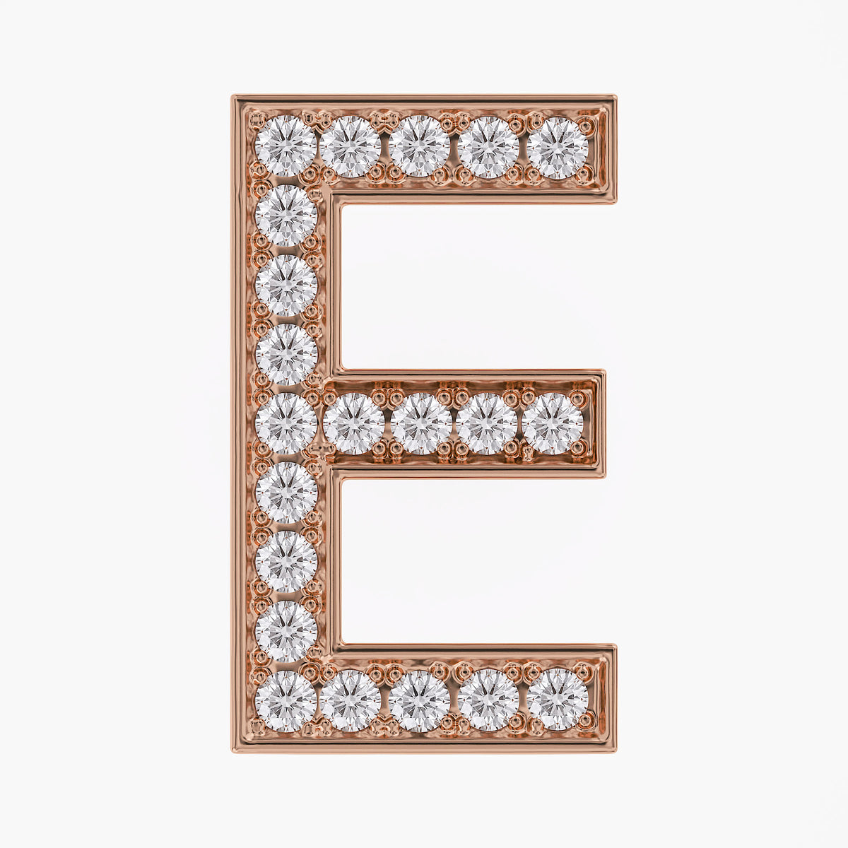 0.65 CTW Round Cut Lab Grown Diamond "E" Initial Letter Pendant