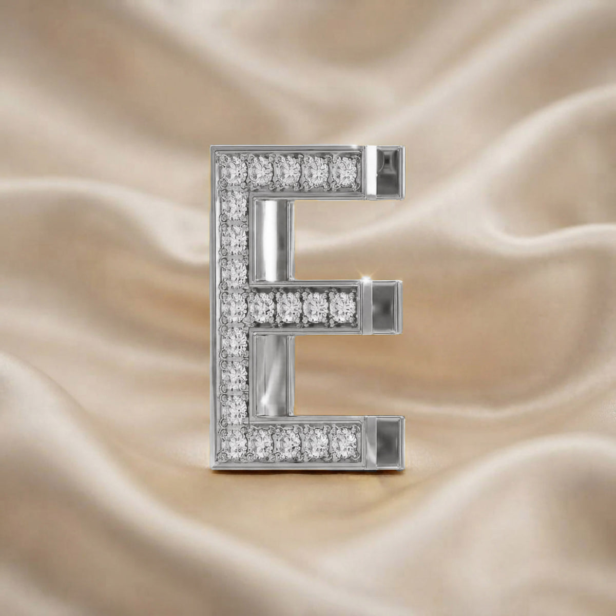0.65 CTW Round Cut Lab Grown Diamond "E" Initial Letter Pendant