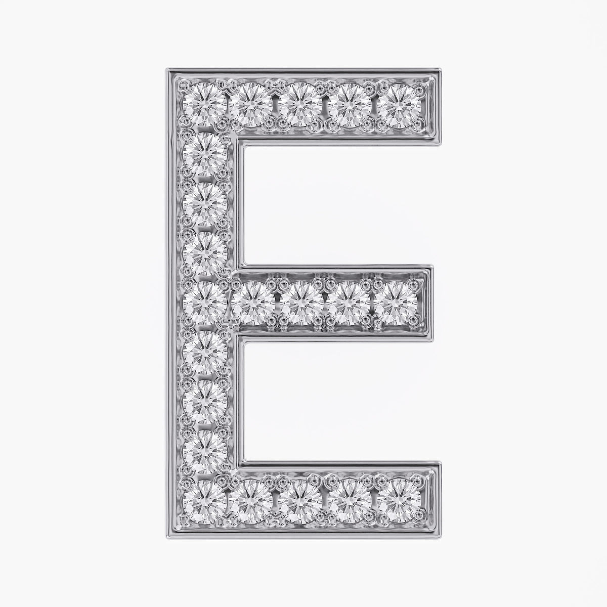 0.65 CTW Round Cut Lab Grown Diamond "E" Initial Letter Pendant